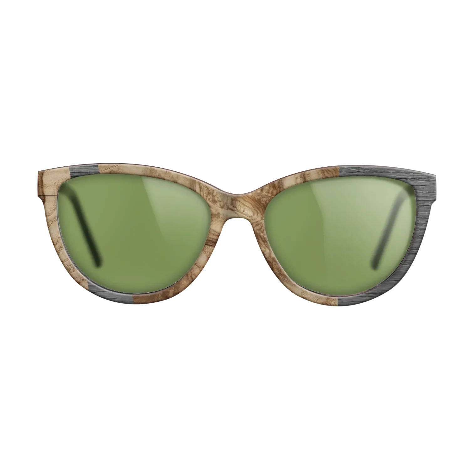 Olive Burl,Poplar Dyed: Grey: Wedge - The Maiden - Cat - 1646 - SIRIS wood optic