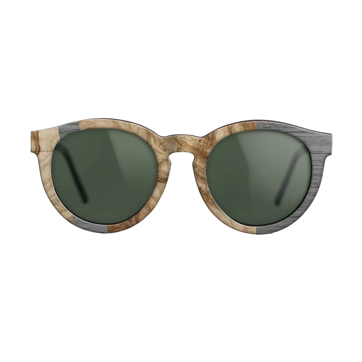 Olive Burl,Poplar Dyed: Grey: Wedge - The Rebel - Round - 1646 - SIRIS wood optic