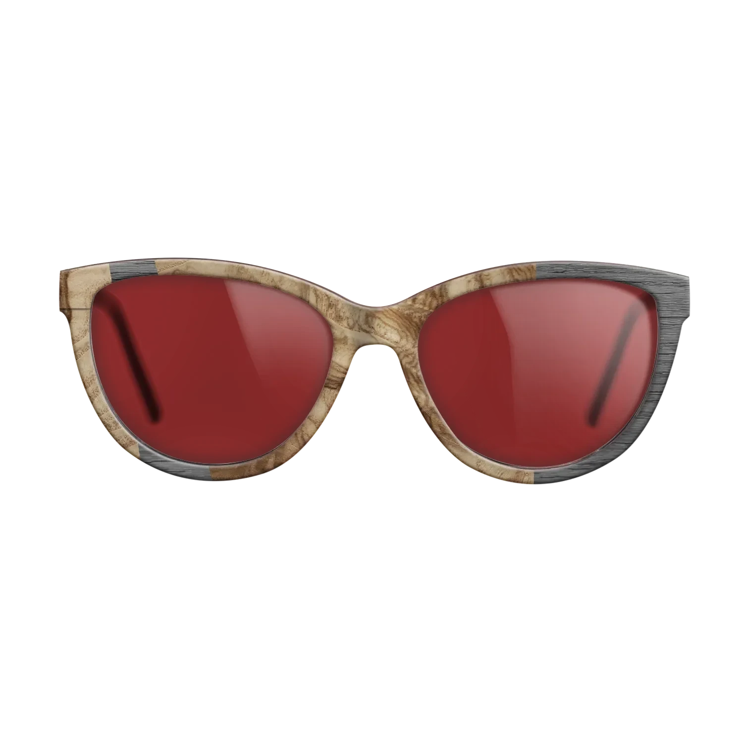 Olive Burl,Poplar Dyed: Grey: Wedge - The Maiden - Cat - 1646 - SIRIS wood optic