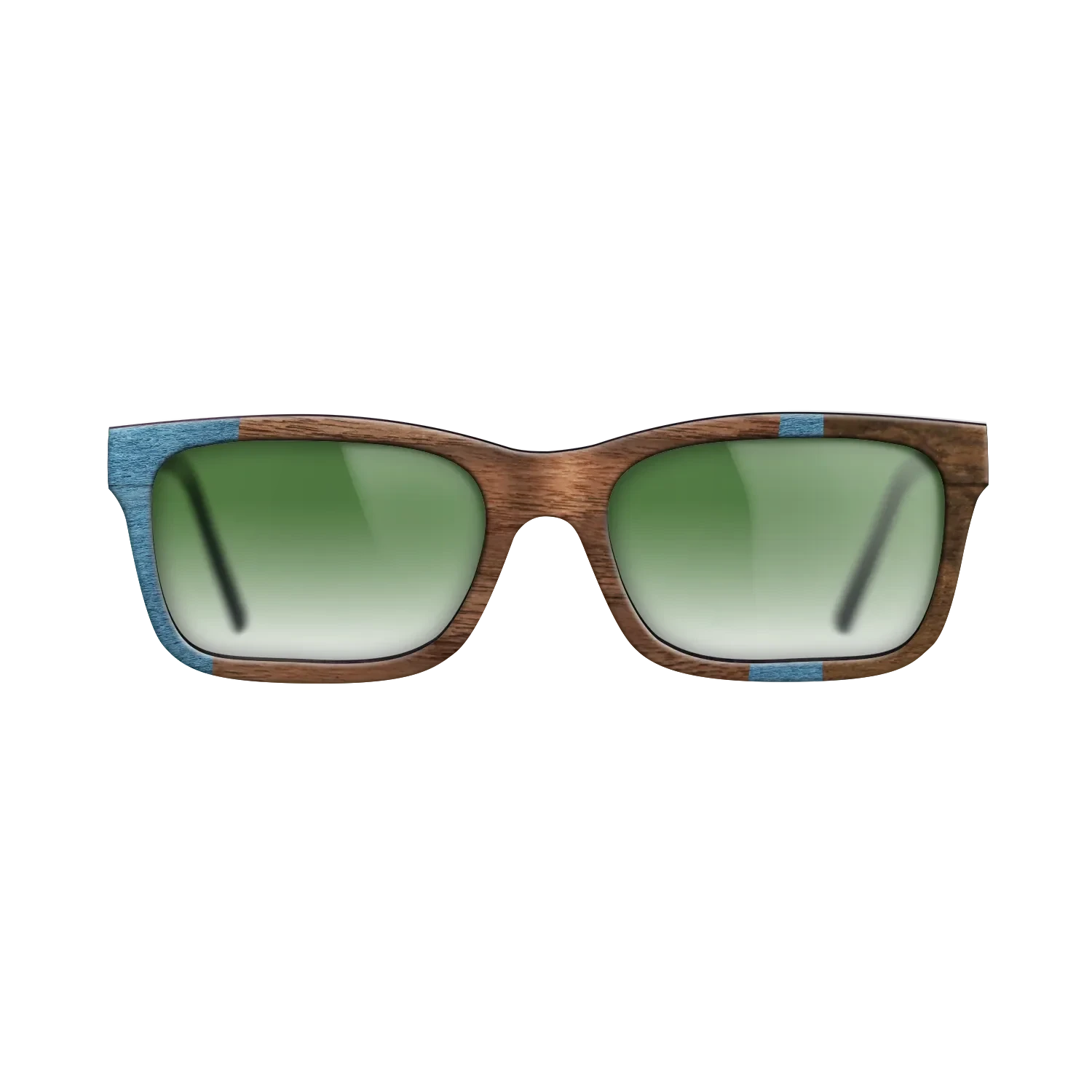 Walnut Claro Dark,Poplar Dyed: Blue Denim,Ziricote Dark Quartered: Wedge - The Sage - Rectangle - 1708 - SIRIS wood optic