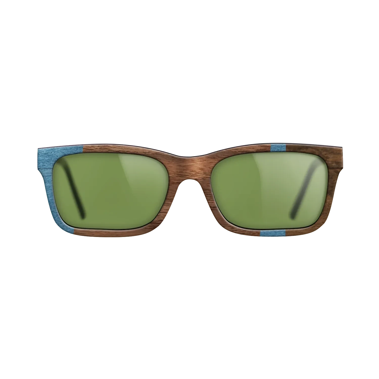 Walnut Claro Dark,Poplar Dyed: Blue Denim,Ziricote Dark Quartered: Wedge - The Sage - Rectangle - 1708 - SIRIS wood optic