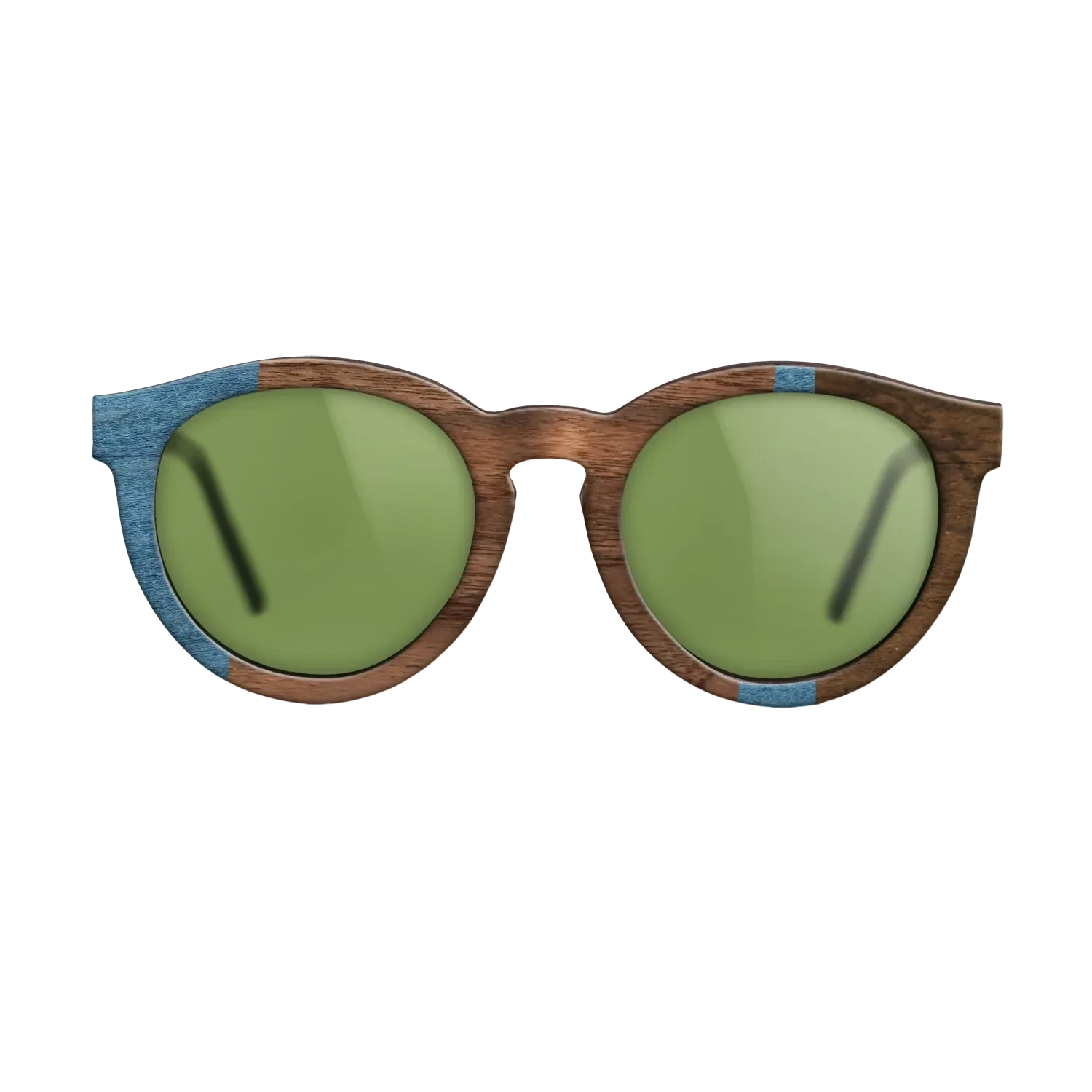 Walnut Claro Dark,Poplar Dyed: Blue Denim,Ziricote Dark Quartered: Wedge - The Rebel - Round - 1708 - SIRIS wood optic