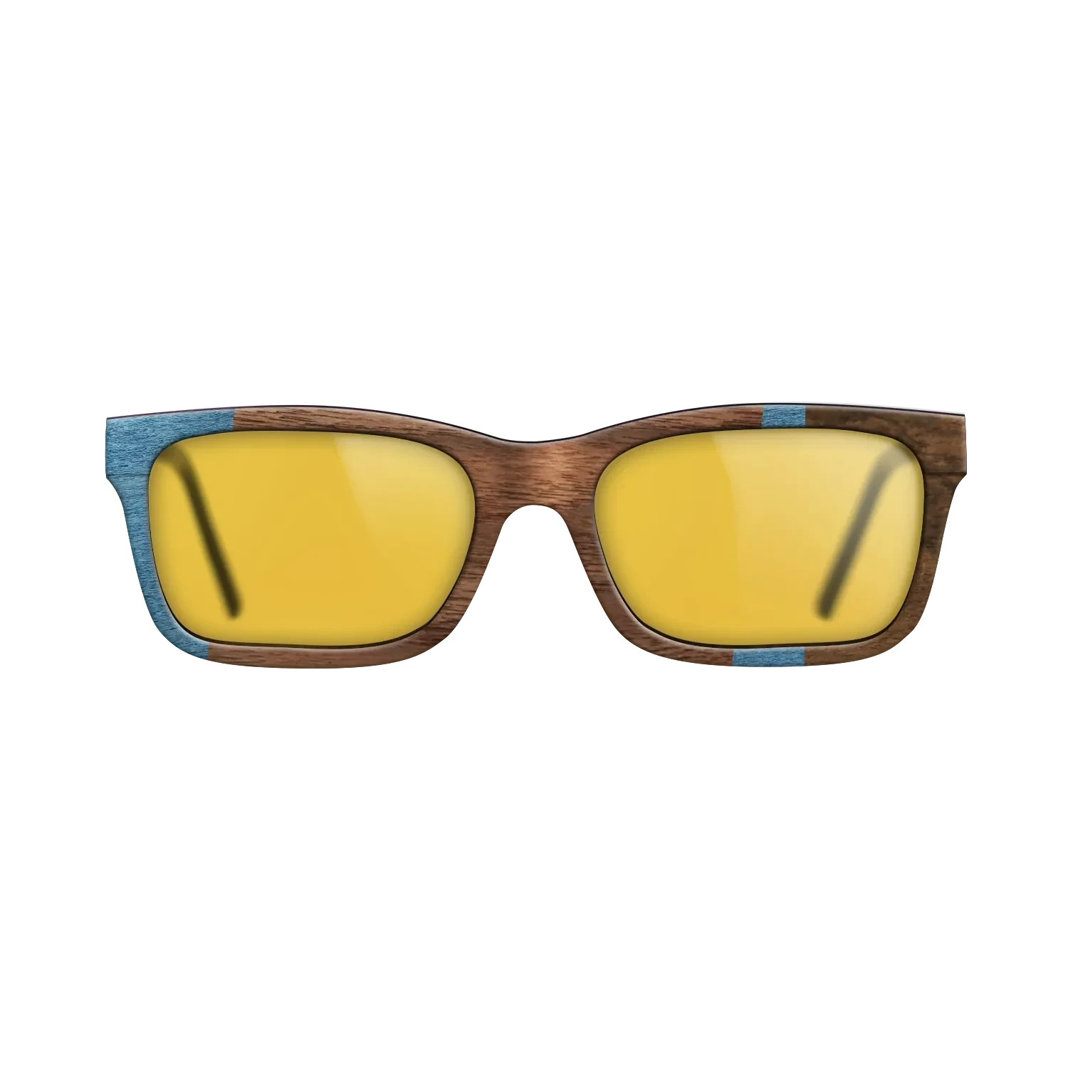 Walnut Claro Dark,Poplar Dyed: Blue Denim,Ziricote Dark Quartered: Wedge - The Sage - Rectangle - 1708 - SIRIS wood optic