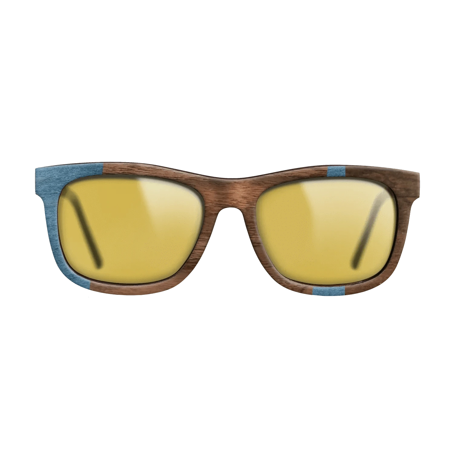 Walnut Claro Dark,Poplar Dyed: Blue Denim,Ziricote Dark Quartered: Wedge - The Hero - Square - 1708 - SIRIS wood optic