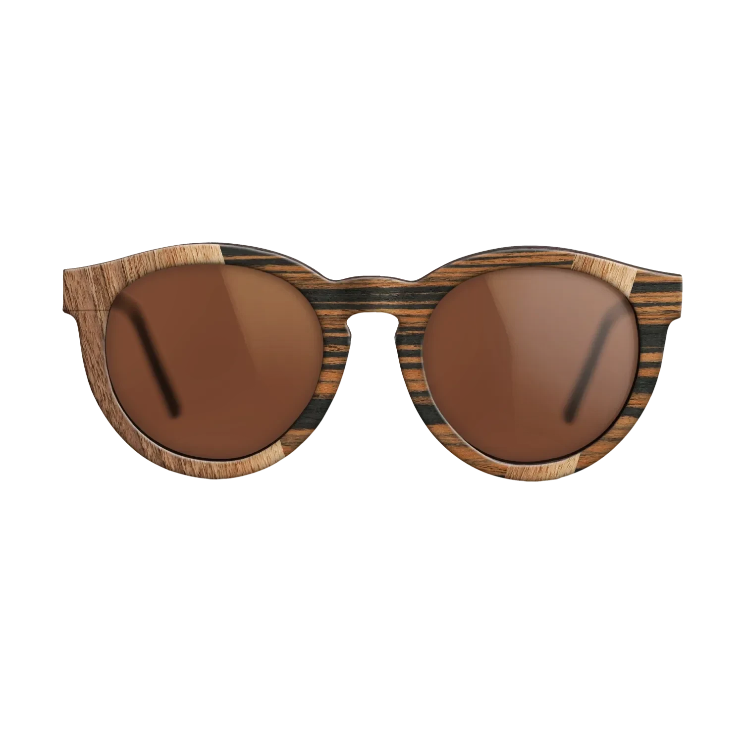 Walnut Claro Light,Royal White Ebony,Fumed Eucalyptus,Italian Ebony: Angle Cut - The Rebel - Round - 1184 - SIRIS wood optic