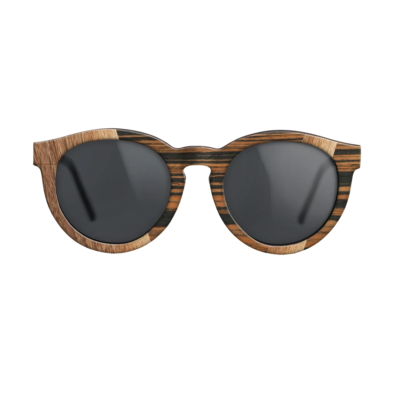 Walnut Claro Light,Royal White Ebony,Fumed Eucalyptus,Italian Ebony: Angle Cut - The Rebel - Round - 1184 - SIRIS wood optic