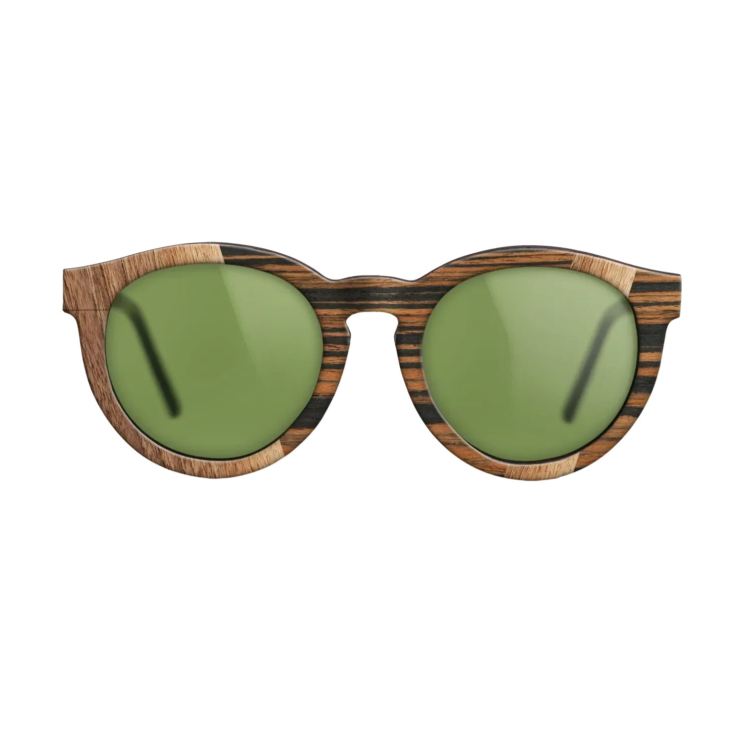 Walnut Claro Light,Royal White Ebony,Fumed Eucalyptus,Italian Ebony: Angle Cut - The Rebel - Round - 1184 - SIRIS wood optic