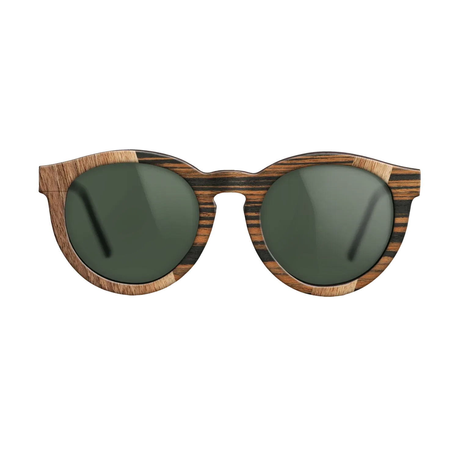 Walnut Claro Light,Royal White Ebony,Fumed Eucalyptus,Italian Ebony: Angle Cut - The Rebel - Round - 1184 - SIRIS wood optic