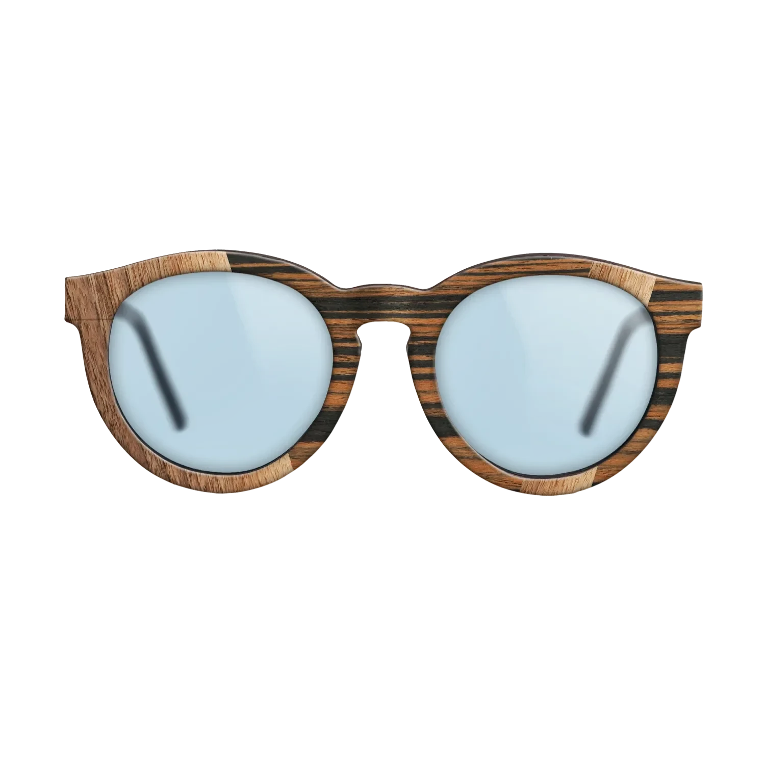 Walnut Claro Light,Royal White Ebony,Fumed Eucalyptus,Italian Ebony: Angle Cut - The Rebel - Round - 1184 - SIRIS wood optic