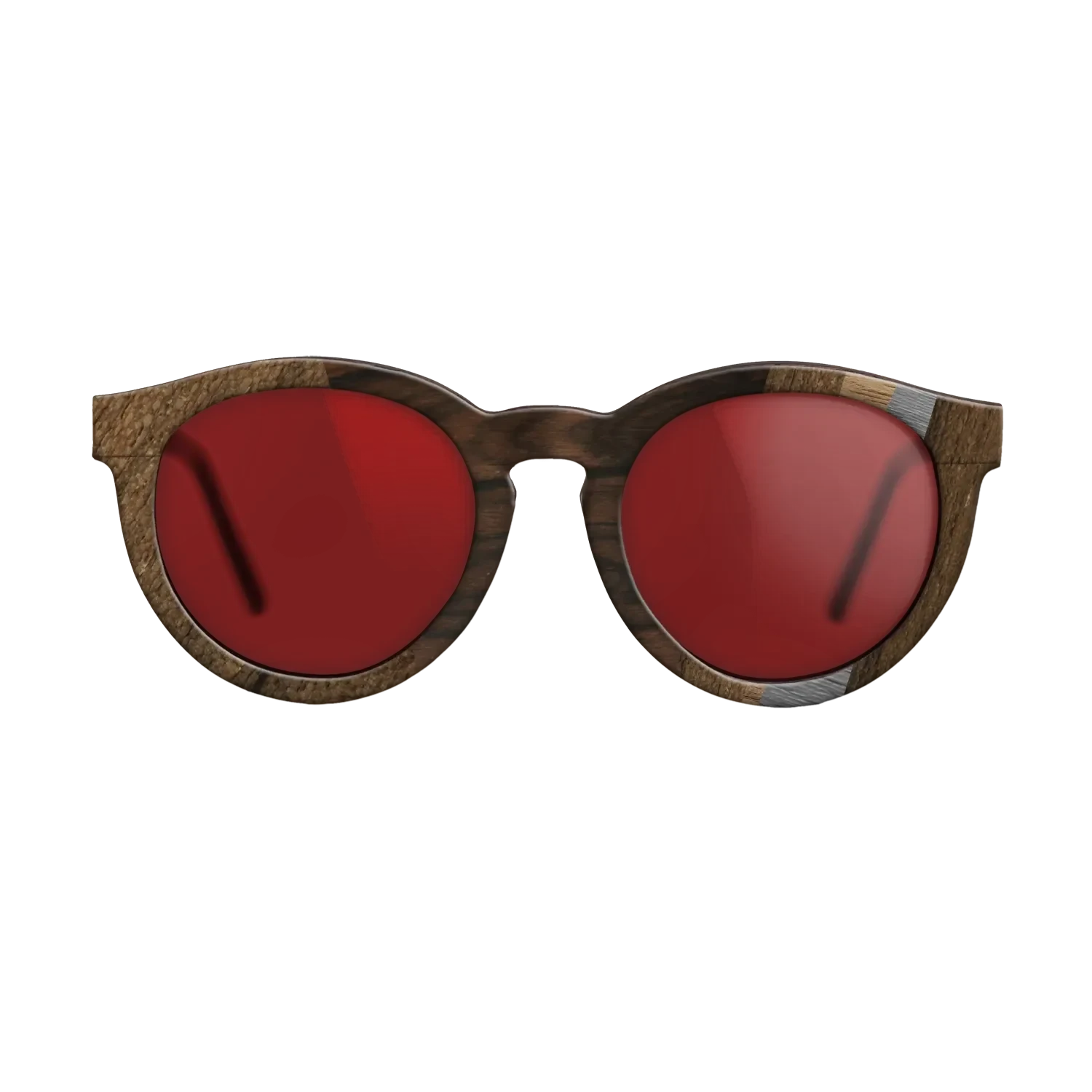 Poplar Dyed: Grey,Ziricote Dark Quartered,Walnut: Straight Grain: Angle Cut - The Rebel - Round - 1675 - SIRIS wood optic