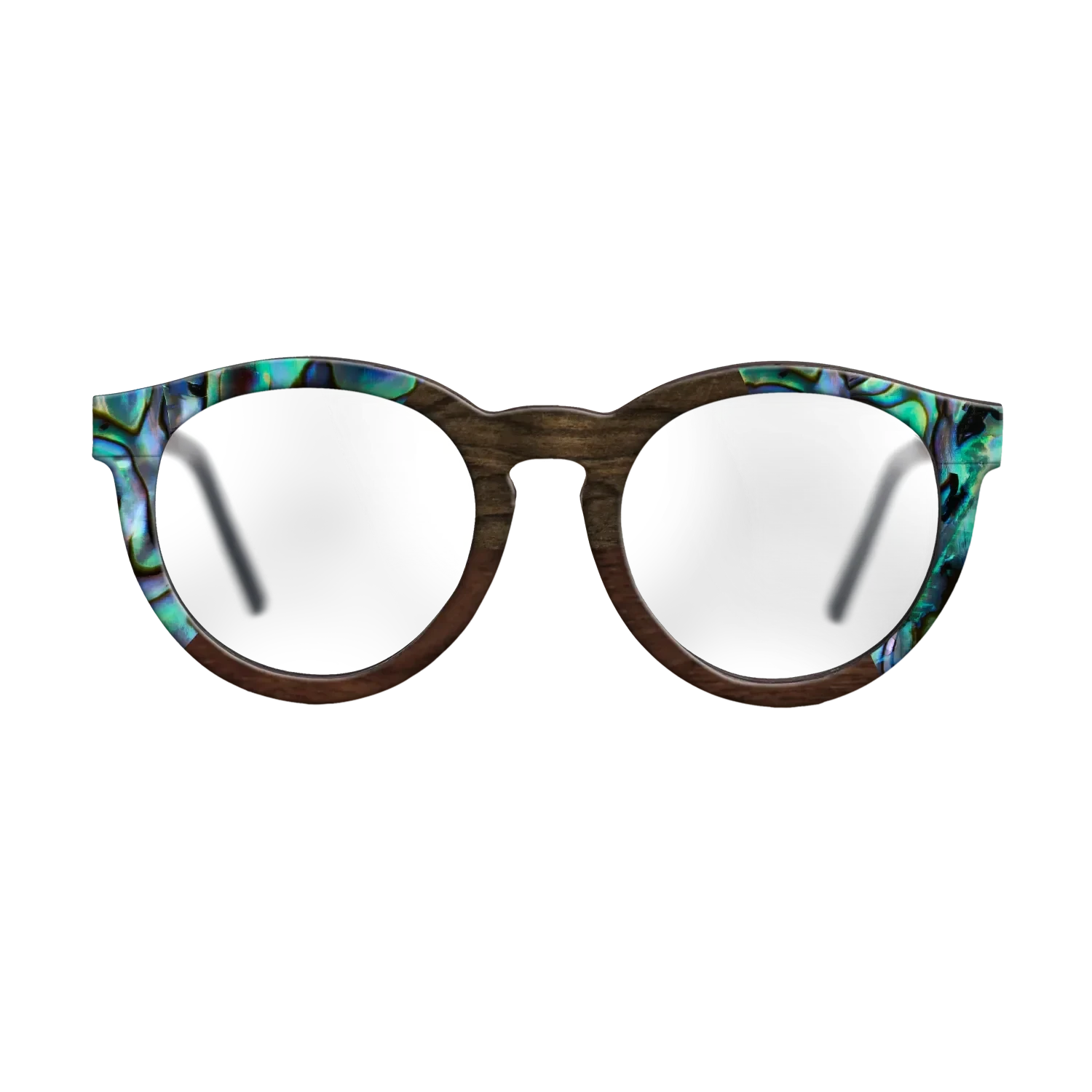 Walnut Claro Dark,Abalone Shell,Ziricote Dark Quartered,Walnut Claro Light: Angle Cut - The Rebel - Round - 1450 - SIRIS wood optic