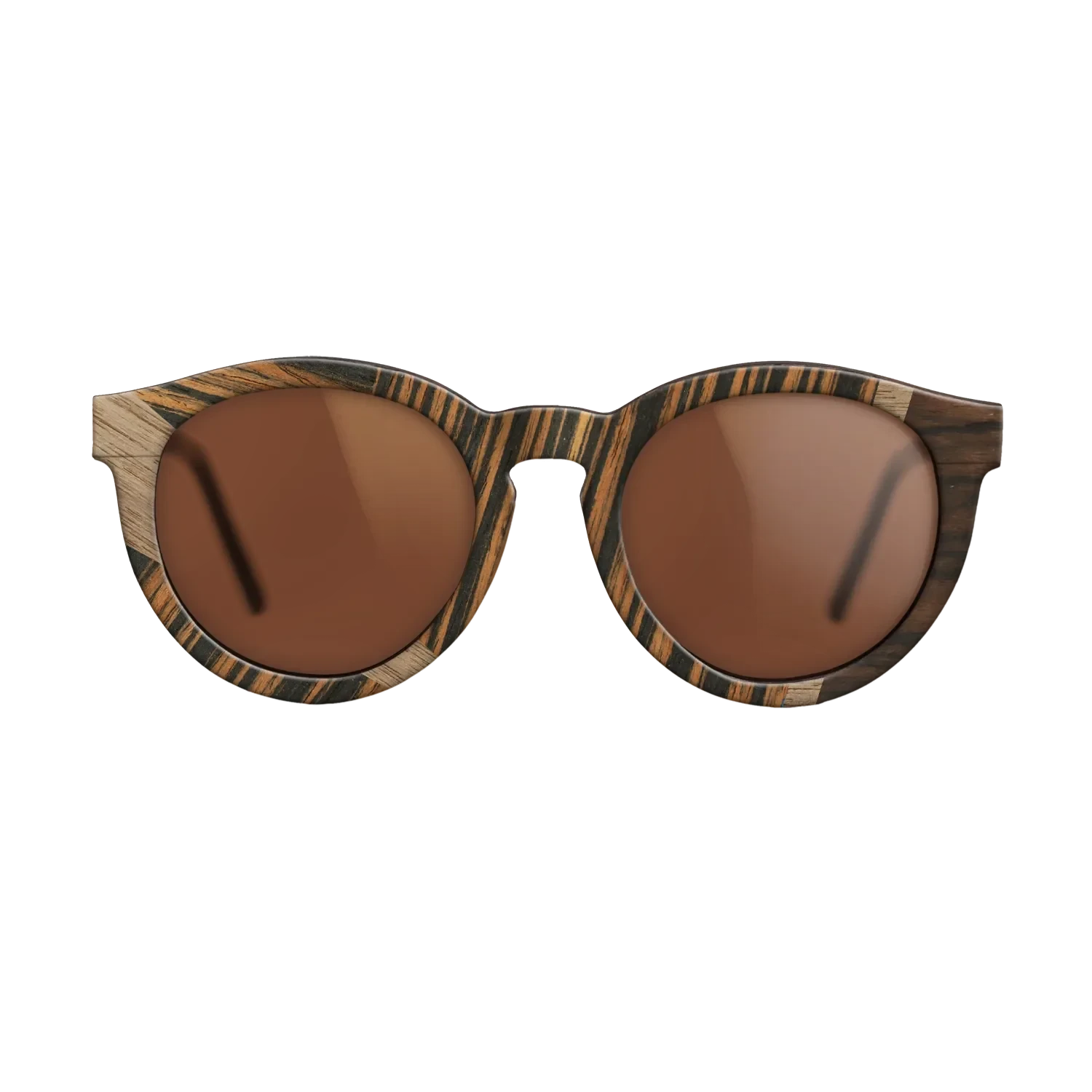 Walnut: Straight Grain,Ziricote Dark Quartered,Italian Ebony: Wedge - The Rebel - Round - 1132 - SIRIS wood optic
