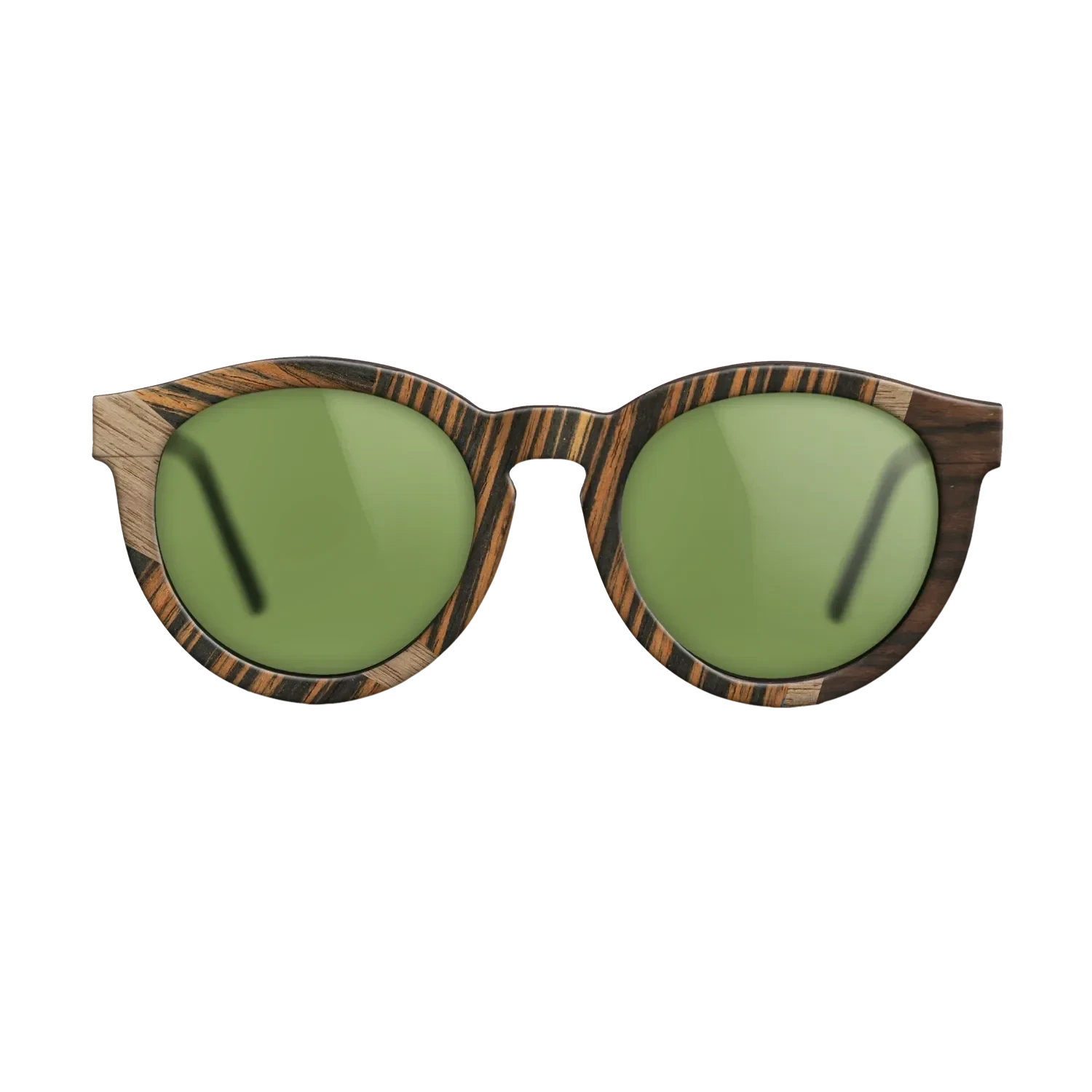 Walnut: Straight Grain,Ziricote Dark Quartered,Italian Ebony: Wedge - The Rebel - Round - 1132 - SIRIS wood optic