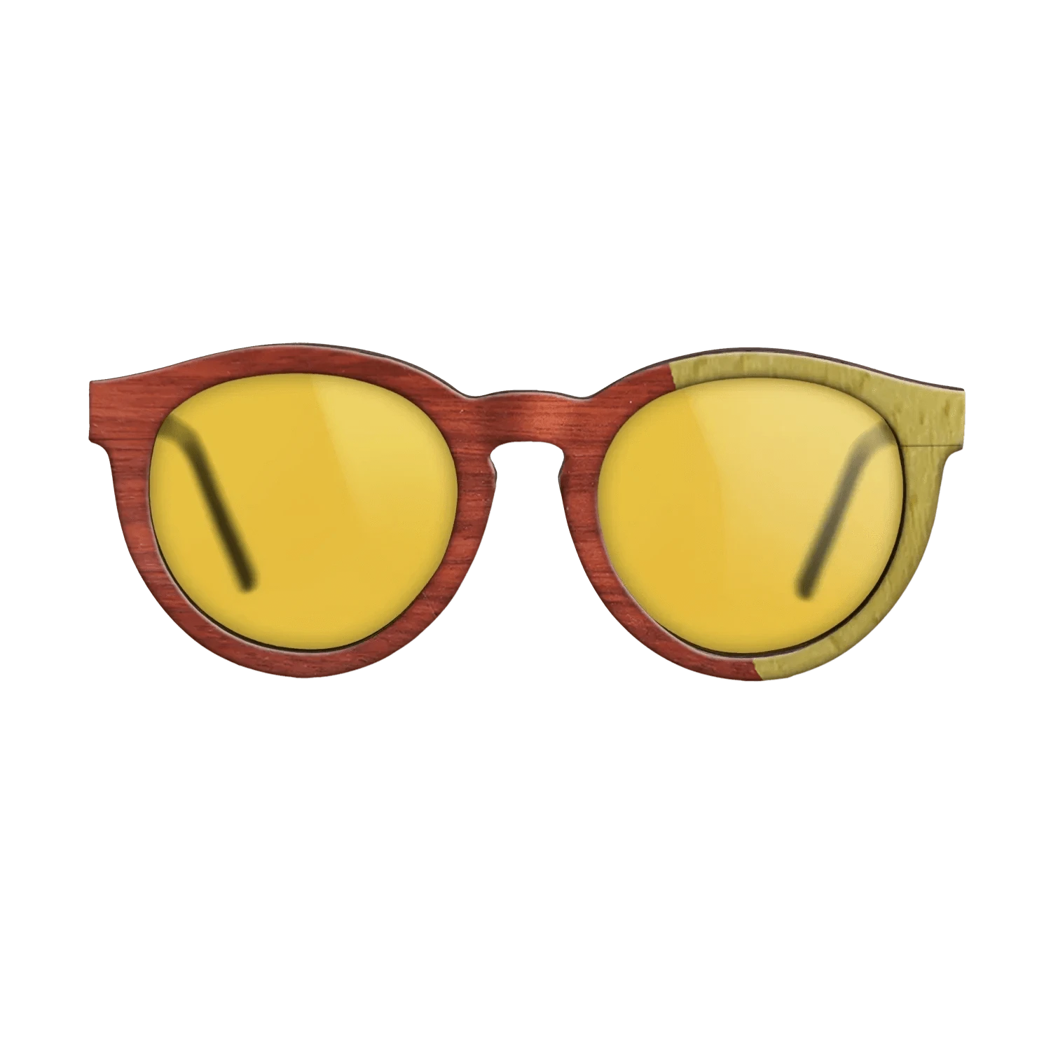 Poplar Dyed: Yellow,Poplar Dyed: Red: Angle Cut - The Rebel - Round - 1946 - SIRIS wood optic