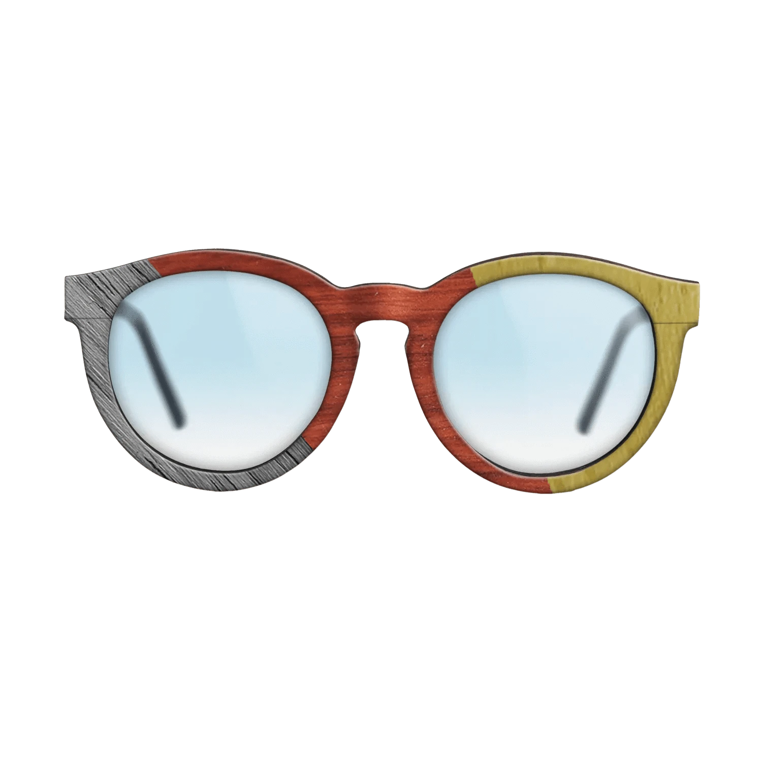 Poplar Dyed: Grey,Poplar Dyed: Red,Poplar Dyed: Yellow: Angle Cut - The Rebel - Round - 1597 - SIRIS wood optic