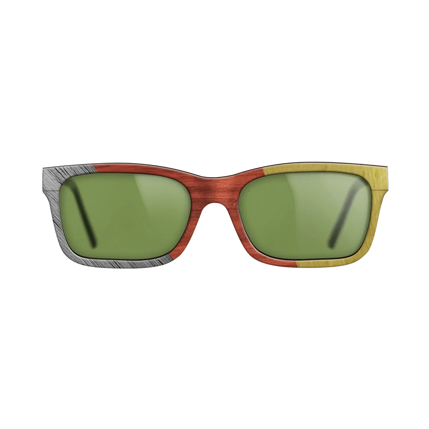 Poplar Dyed: Grey,Poplar Dyed: Red,Poplar Dyed: Yellow: Angle Cut - The Sage - Rectangle - 1597 - SIRIS wood optic