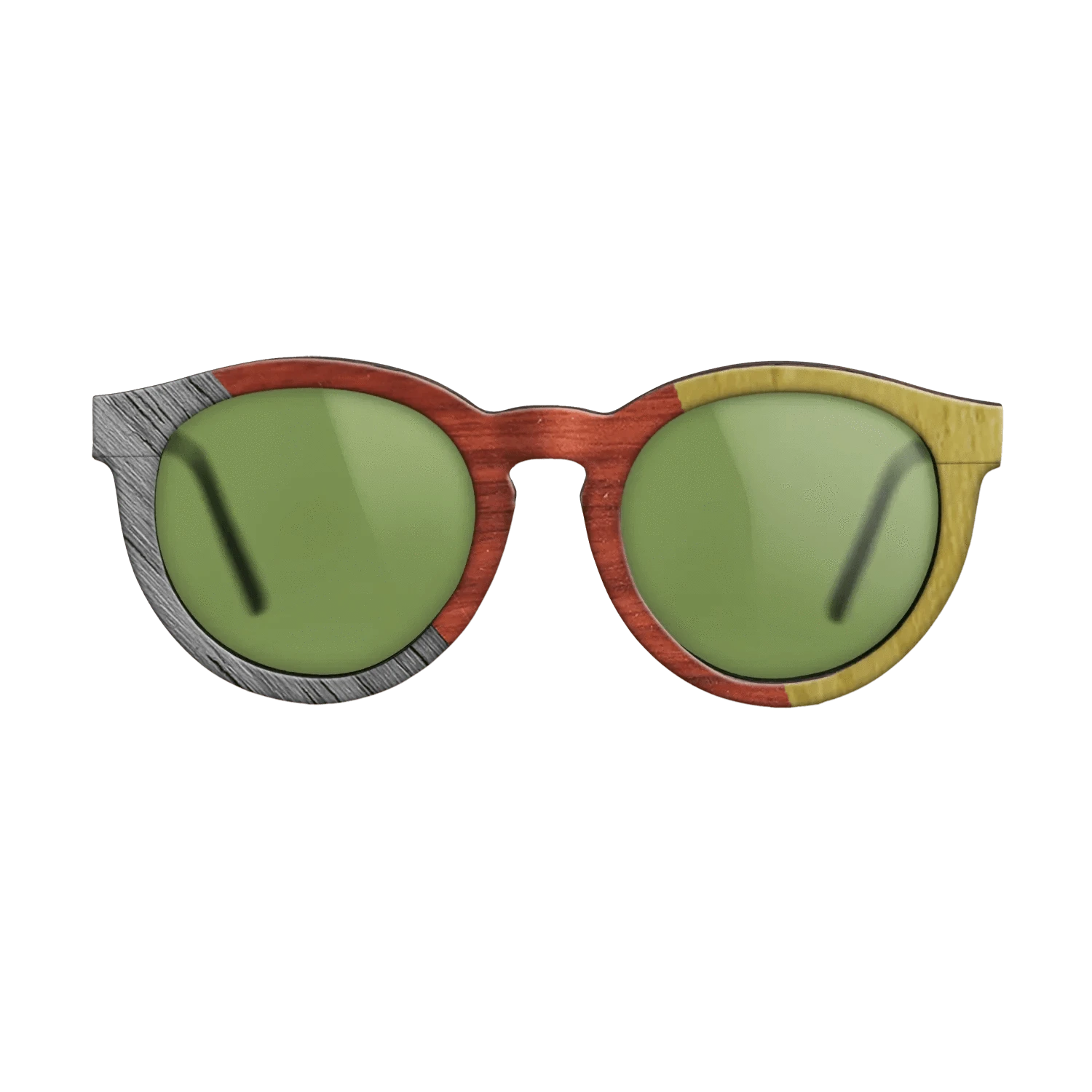 Poplar Dyed: Grey,Poplar Dyed: Red,Poplar Dyed: Yellow: Angle Cut - The Rebel - Round - 1597 - SIRIS wood optic