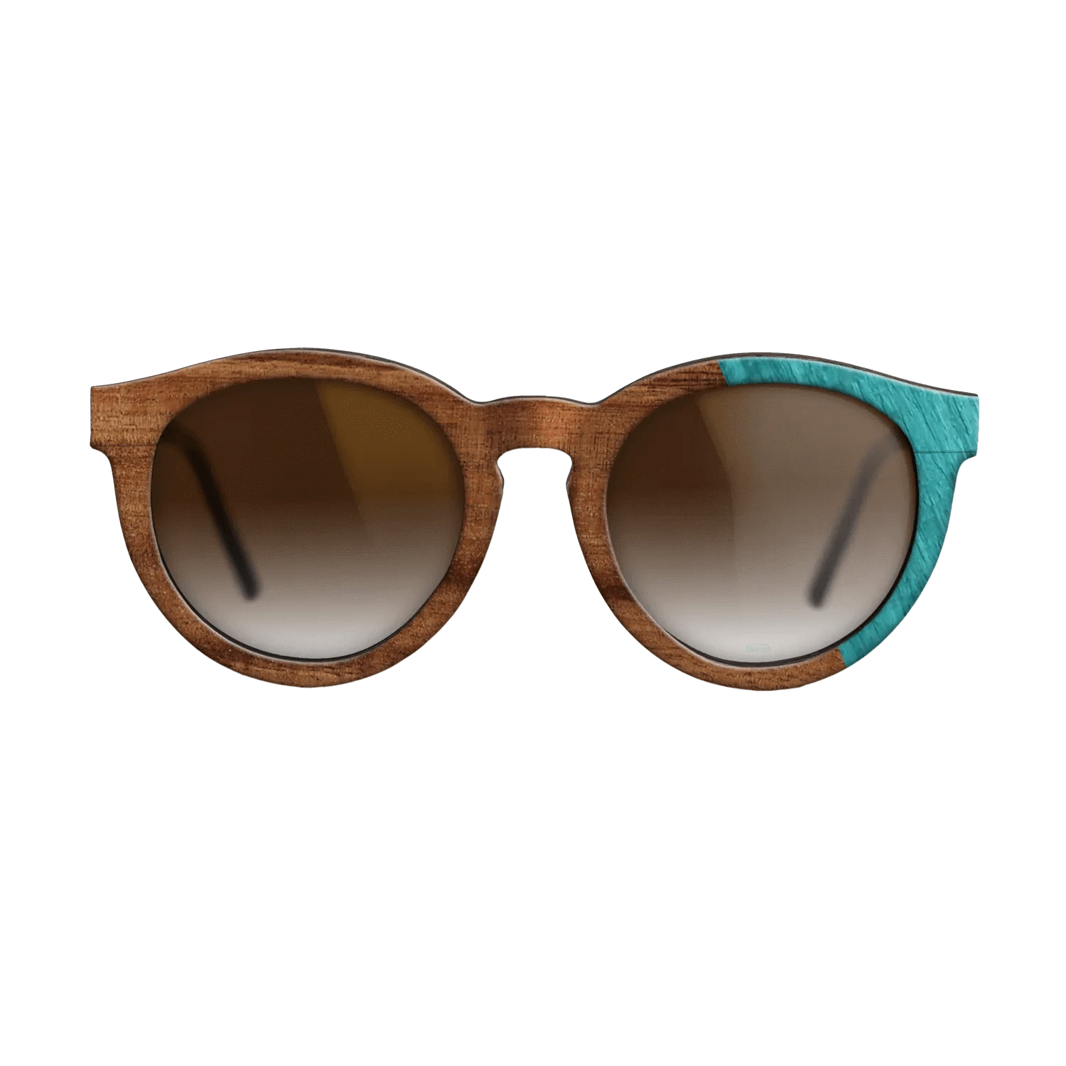Koa,Poplar Dyed: Turquoise: Dicut - The Rebel - Round - 1755 - SIRIS wood optic