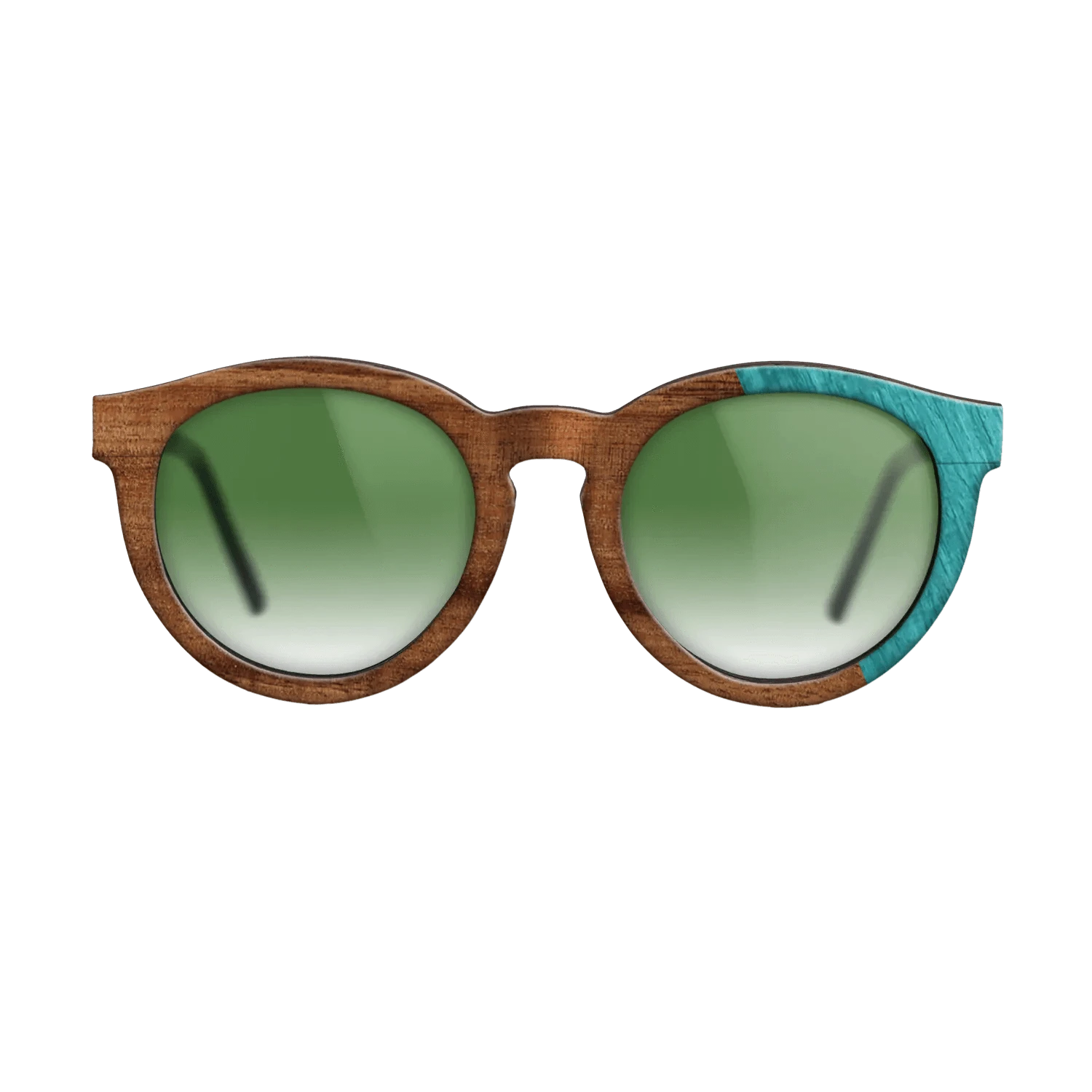 Koa,Poplar Dyed: Turquoise: Dicut - The Rebel - Round - 1755 - SIRIS wood optic