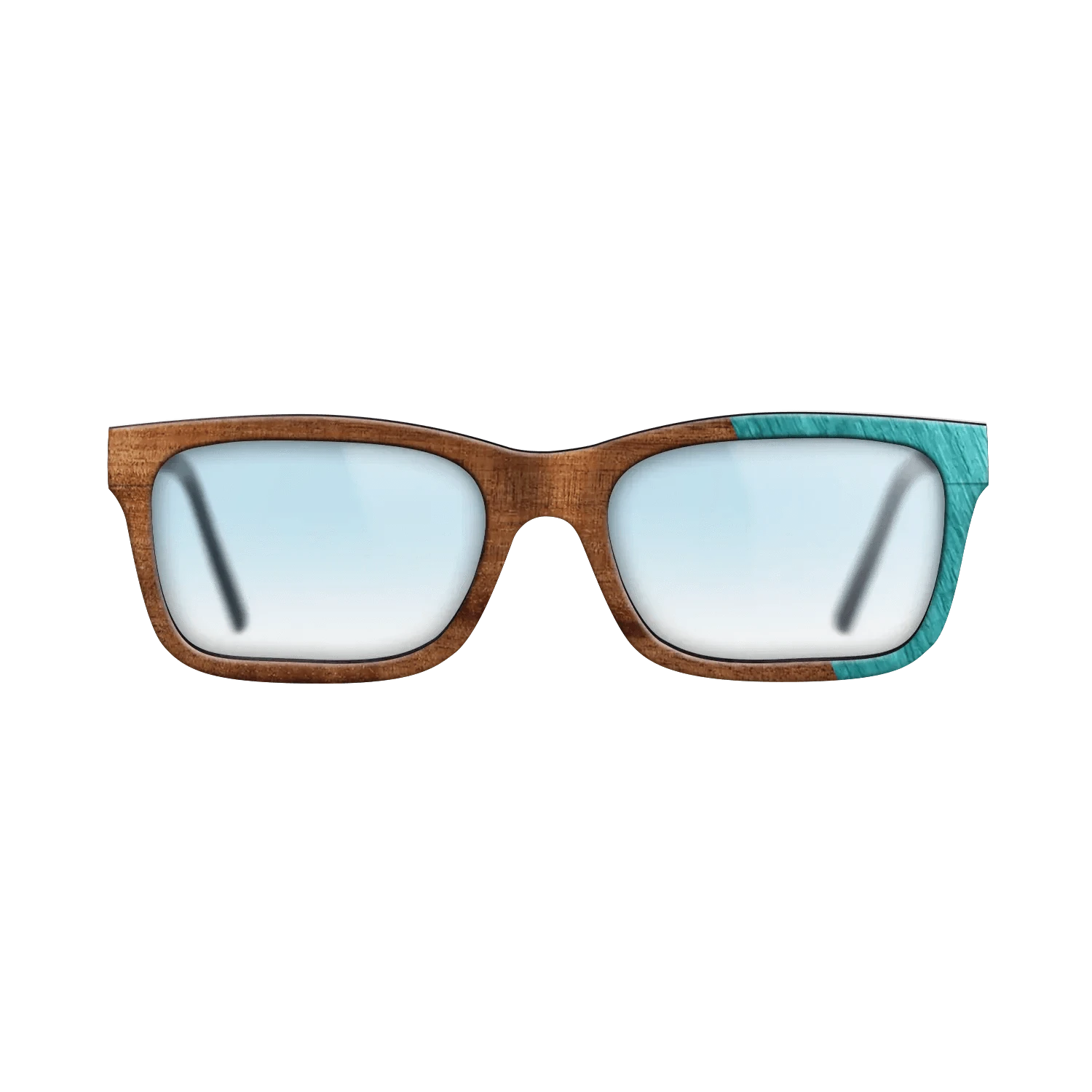 Koa,Poplar Dyed: Turquoise: Dicut - The Sage - Rectangle - 1755 - SIRIS wood optic
