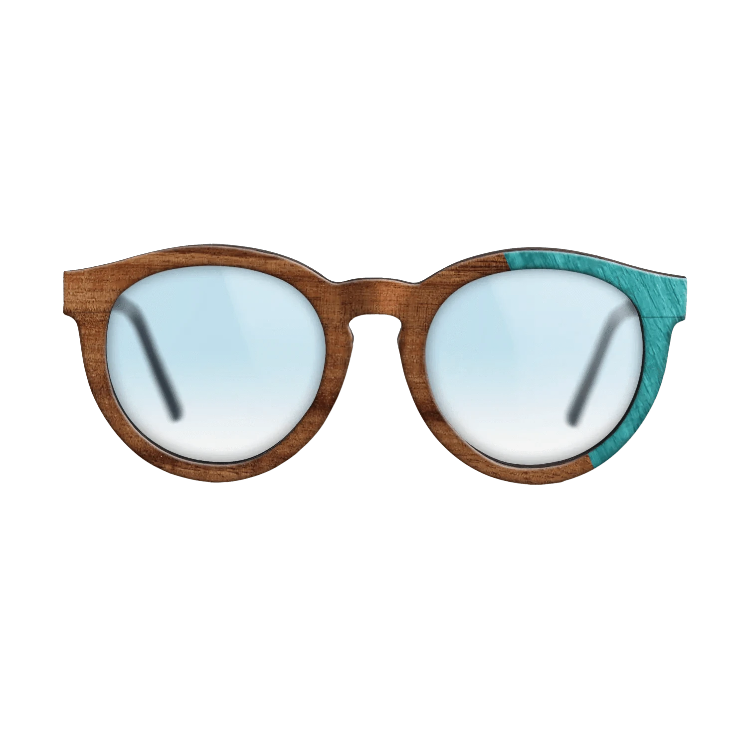 Koa,Poplar Dyed: Turquoise: Dicut - The Rebel - Round - 1755 - SIRIS wood optic