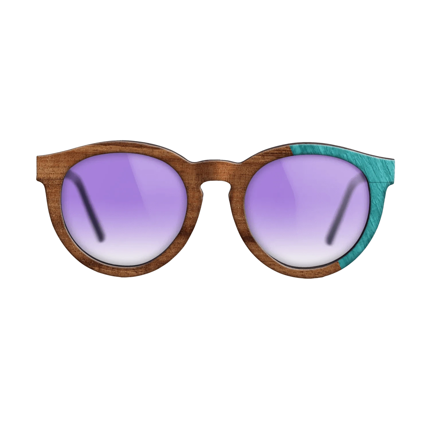 Koa,Poplar Dyed: Turquoise: Dicut - The Rebel - Round - 1755 - SIRIS wood optic