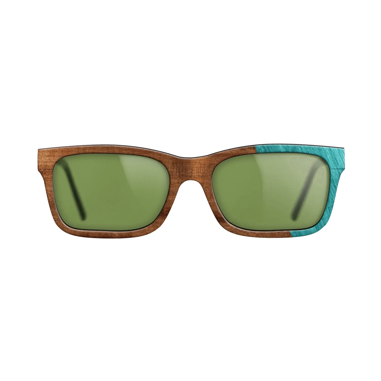 Koa,Poplar Dyed: Turquoise: Dicut - The Sage - Rectangle - 1755 - SIRIS wood optic