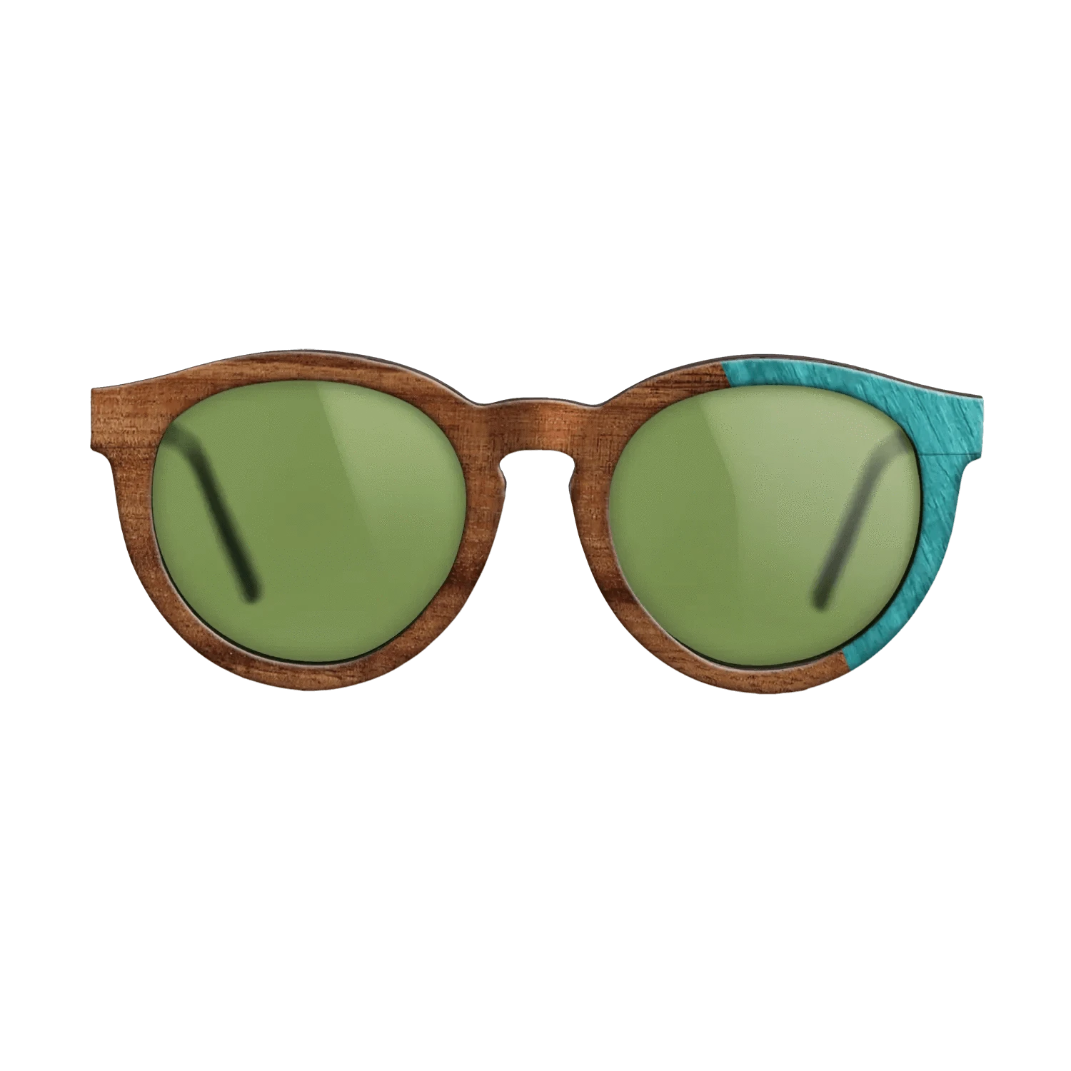 Koa,Poplar Dyed: Turquoise: Dicut - The Rebel - Round - 1755 - SIRIS wood optic