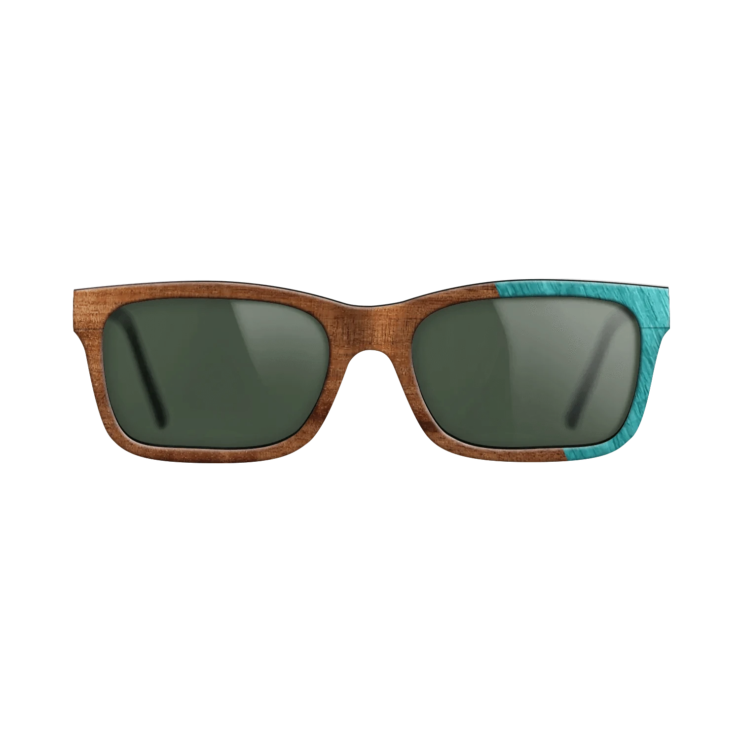 Koa,Poplar Dyed: Turquoise: Dicut - The Sage - Rectangle - 1755 - SIRIS wood optic