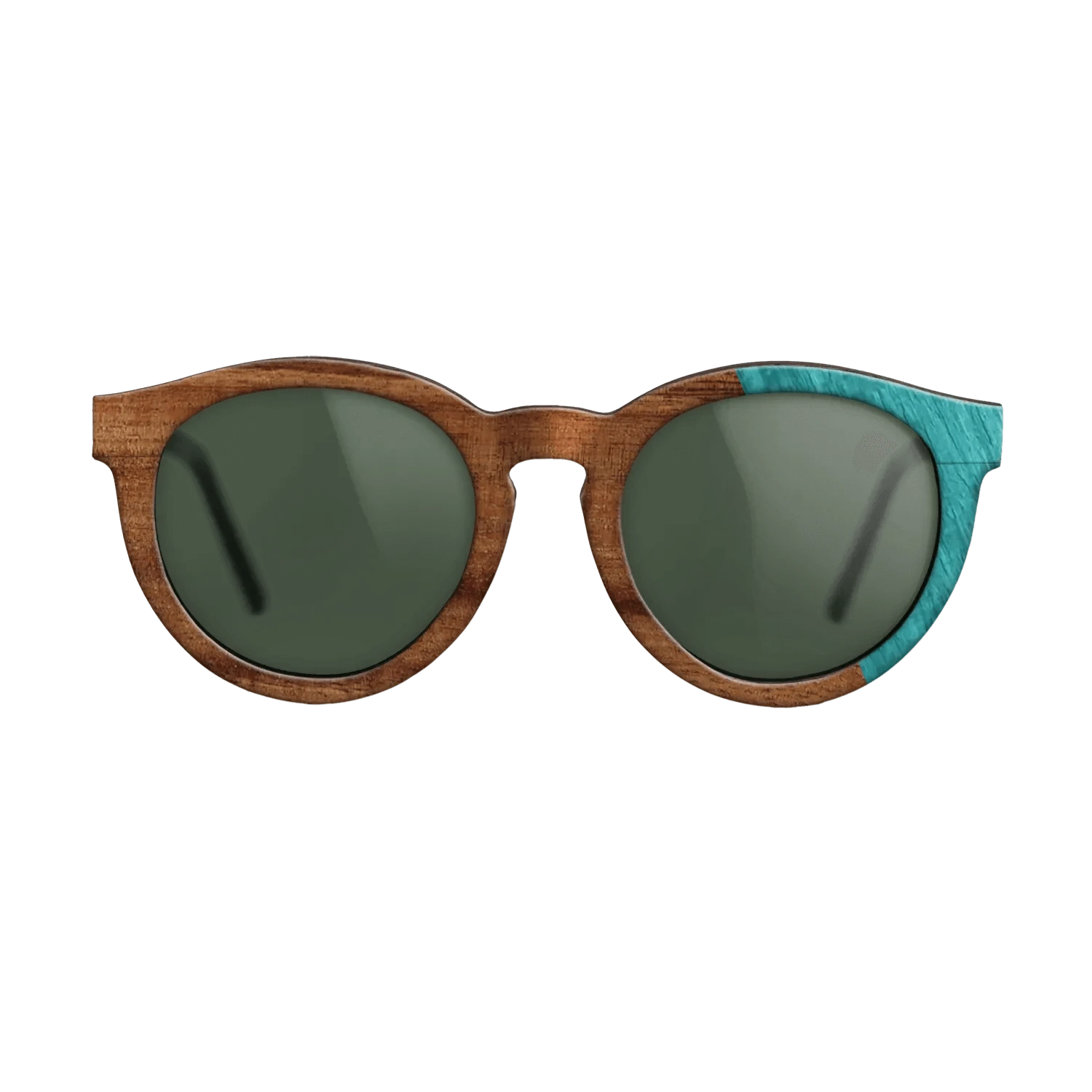 Koa,Poplar Dyed: Turquoise: Dicut - The Rebel - Round - 1755 - SIRIS wood optic