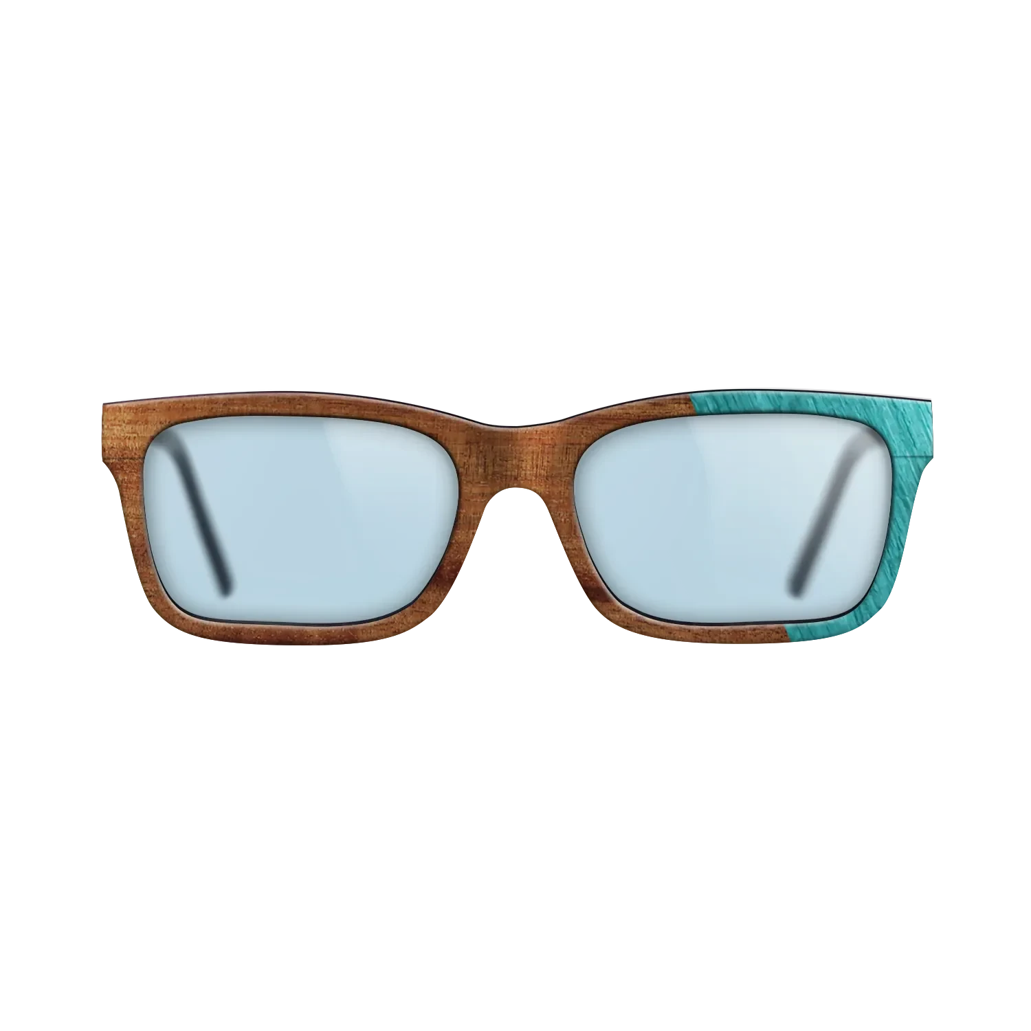 Koa,Poplar Dyed: Turquoise: Dicut - The Sage - Rectangle - 1755 - SIRIS wood optic