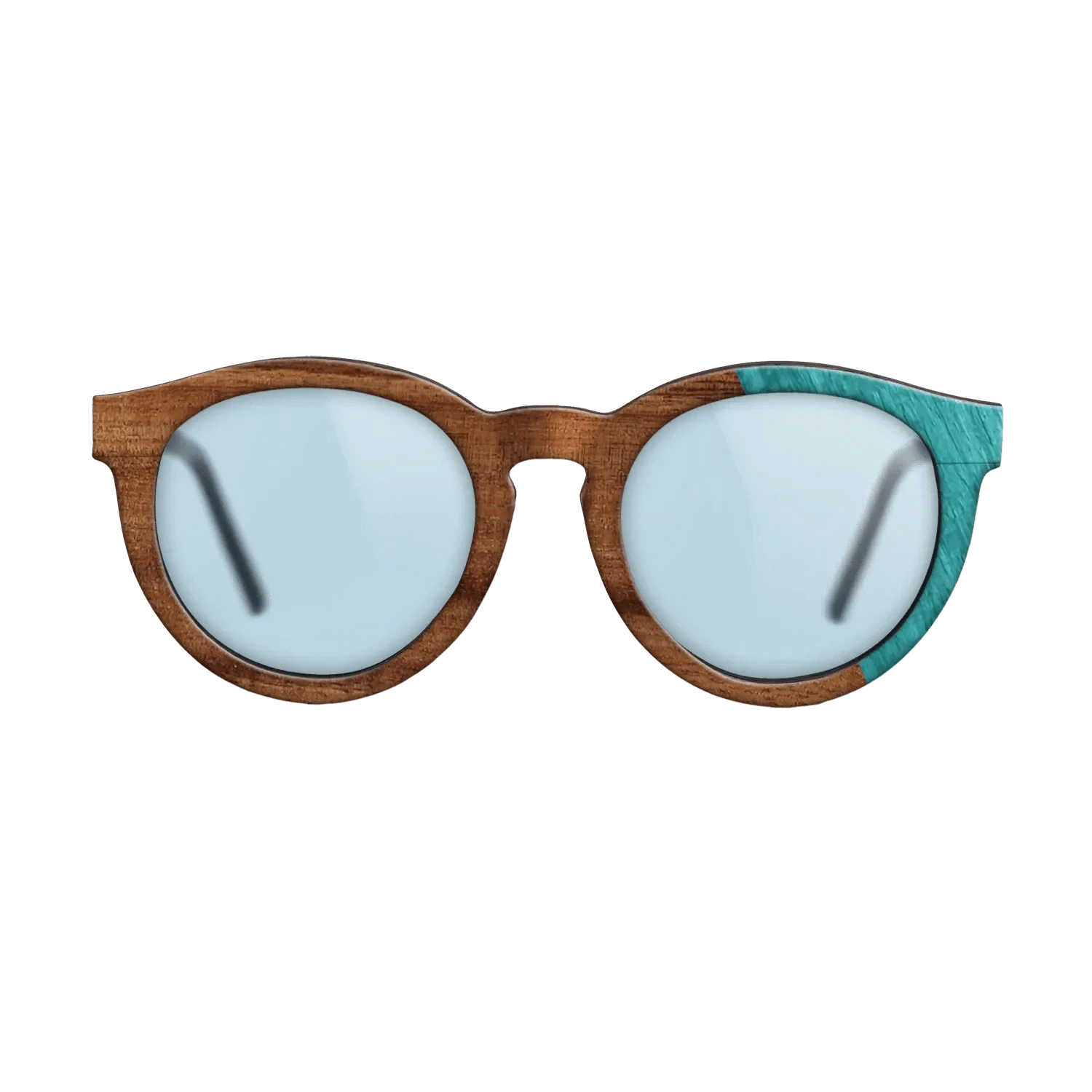 Koa,Poplar Dyed: Turquoise: Dicut - The Rebel - Round - 1755 - SIRIS wood optic