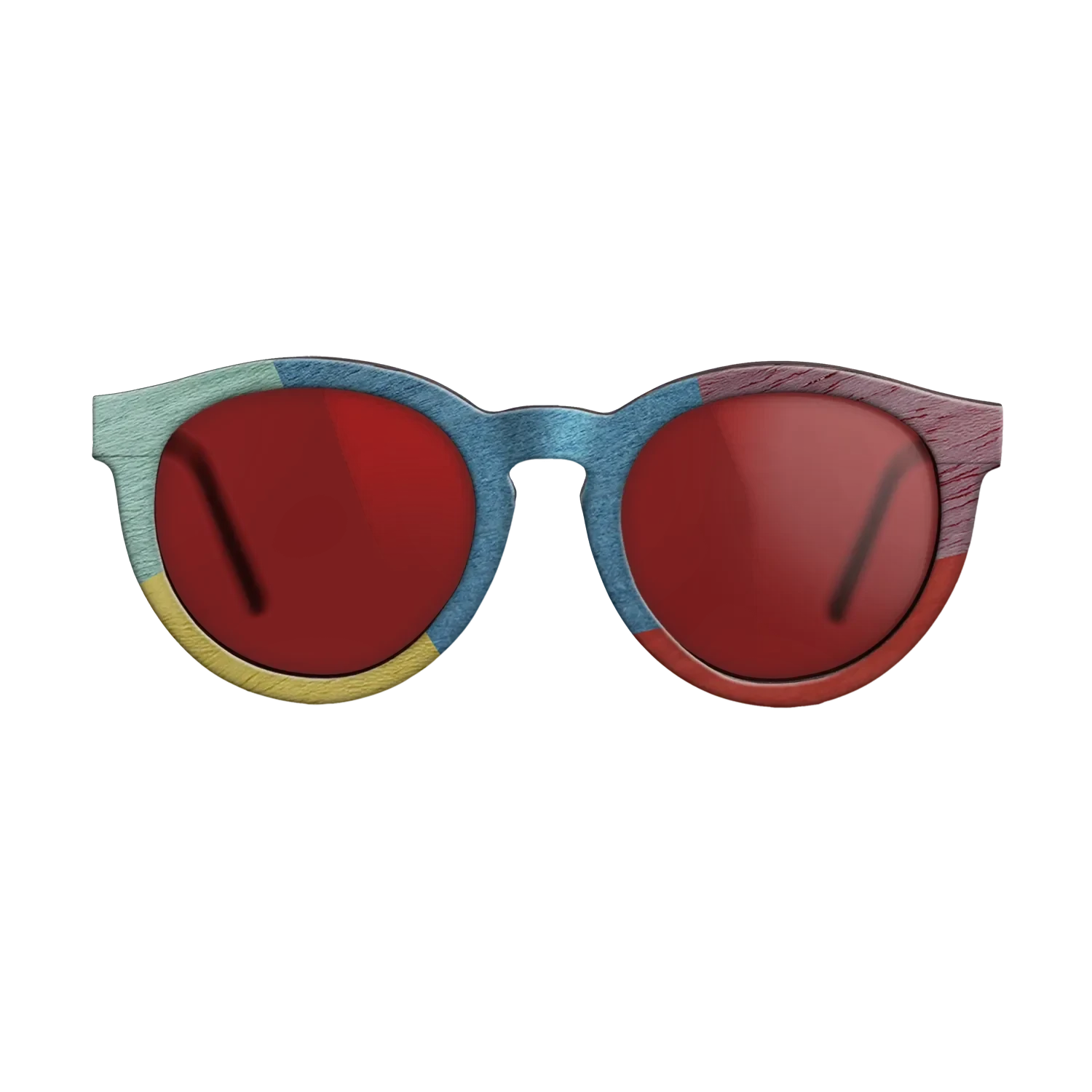 Poplar Dyed: Red,Poplar Dyed: Baby Blue,Poplar Dyed: Purple,Poplar Dyed: Yellow: Mosaic - The Rebel - Round - 864 - SIRIS wood optic