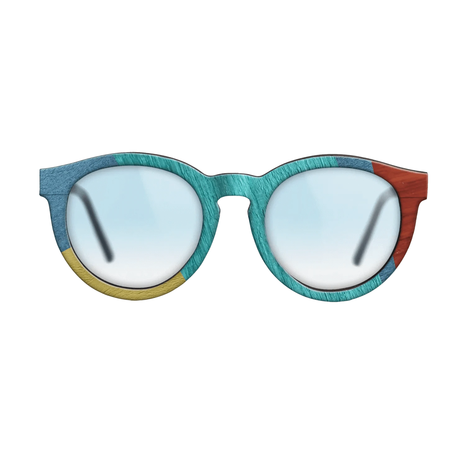 Poplar Dyed: Baby Blue,Poplar Dyed: Turquoise,Poplar Dyed: Blue Denim,Poplar Dyed: Yellow,Poplar Dyed: Red: Mosaic - The Rebel - Round - 1584 - SIRIS wood optic