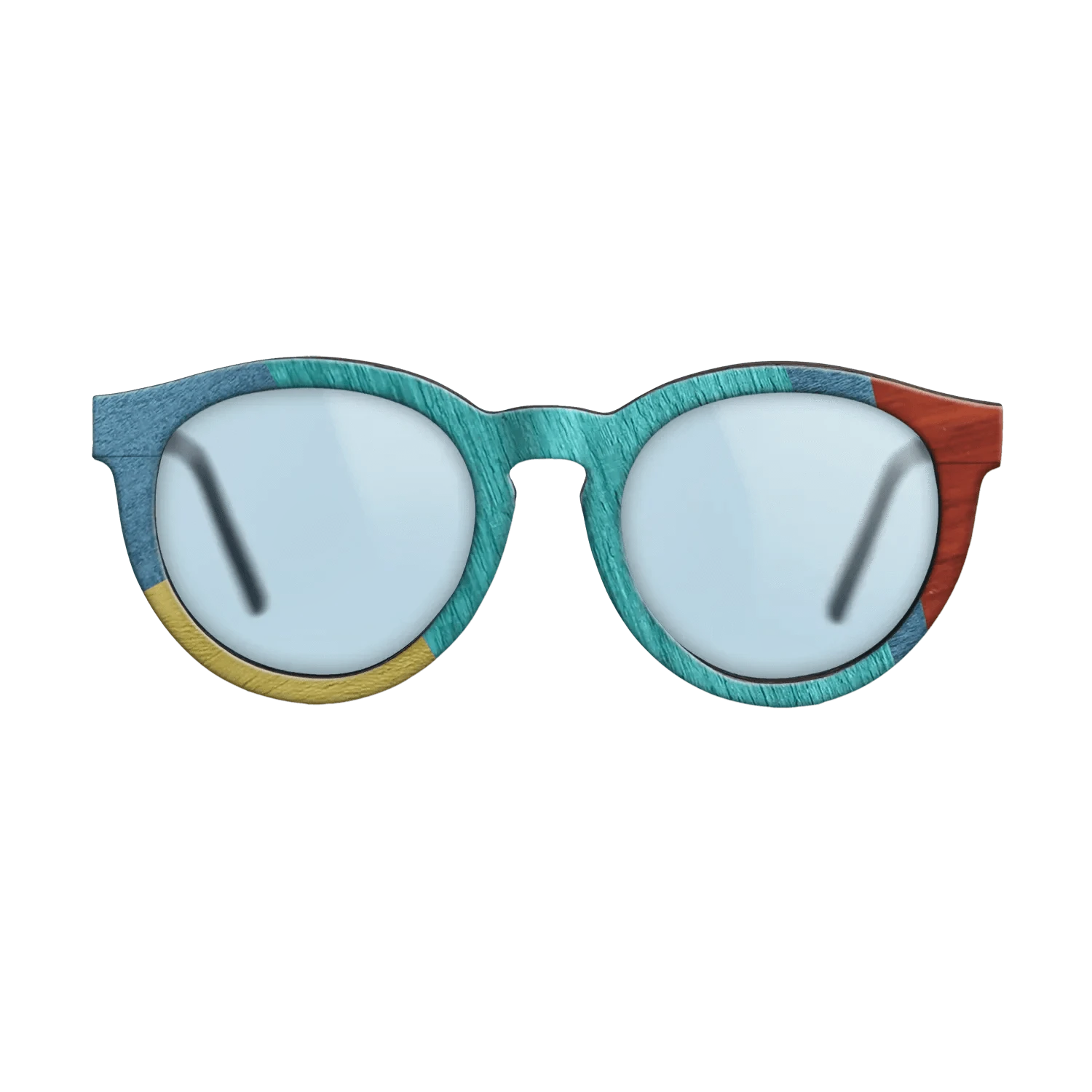 Poplar Dyed: Baby Blue,Poplar Dyed: Turquoise,Poplar Dyed: Blue Denim,Poplar Dyed: Yellow,Poplar Dyed: Red: Mosaic - The Rebel - Round - 1584 - SIRIS wood optic