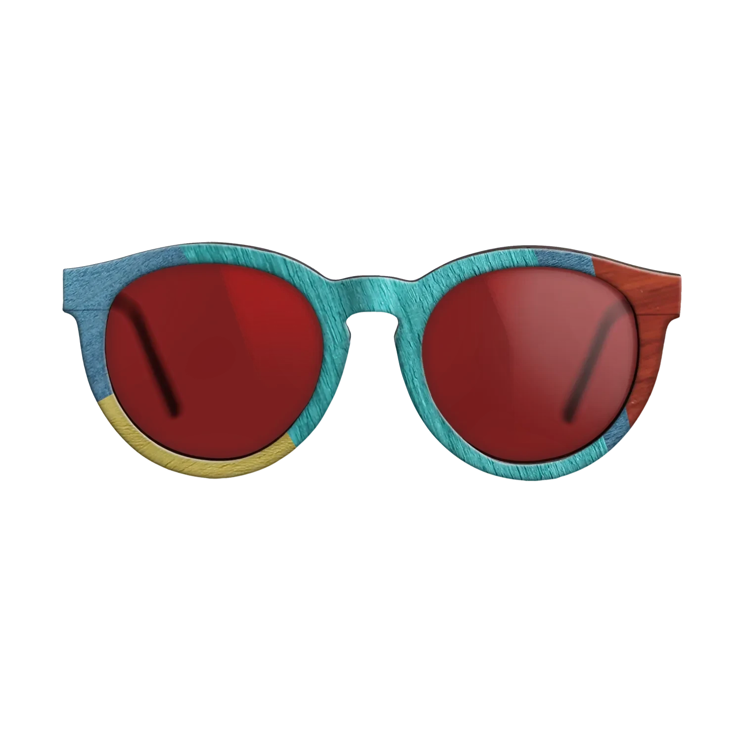 Poplar Dyed: Baby Blue,Poplar Dyed: Turquoise,Poplar Dyed: Blue Denim,Poplar Dyed: Yellow,Poplar Dyed: Red: Mosaic - The Rebel - Round - 1584 - SIRIS wood optic