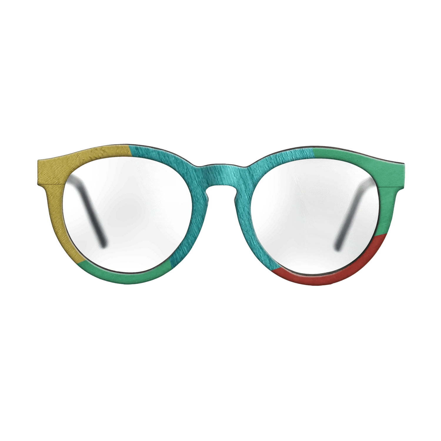 Poplar Dyed: Yellow,Poplar Dyed: Turquoise,Poplar Dyed: Blue Denim,Poplar Dyed: Green: Mosaic - The Rebel - Round - 1195 - SIRIS wood optic