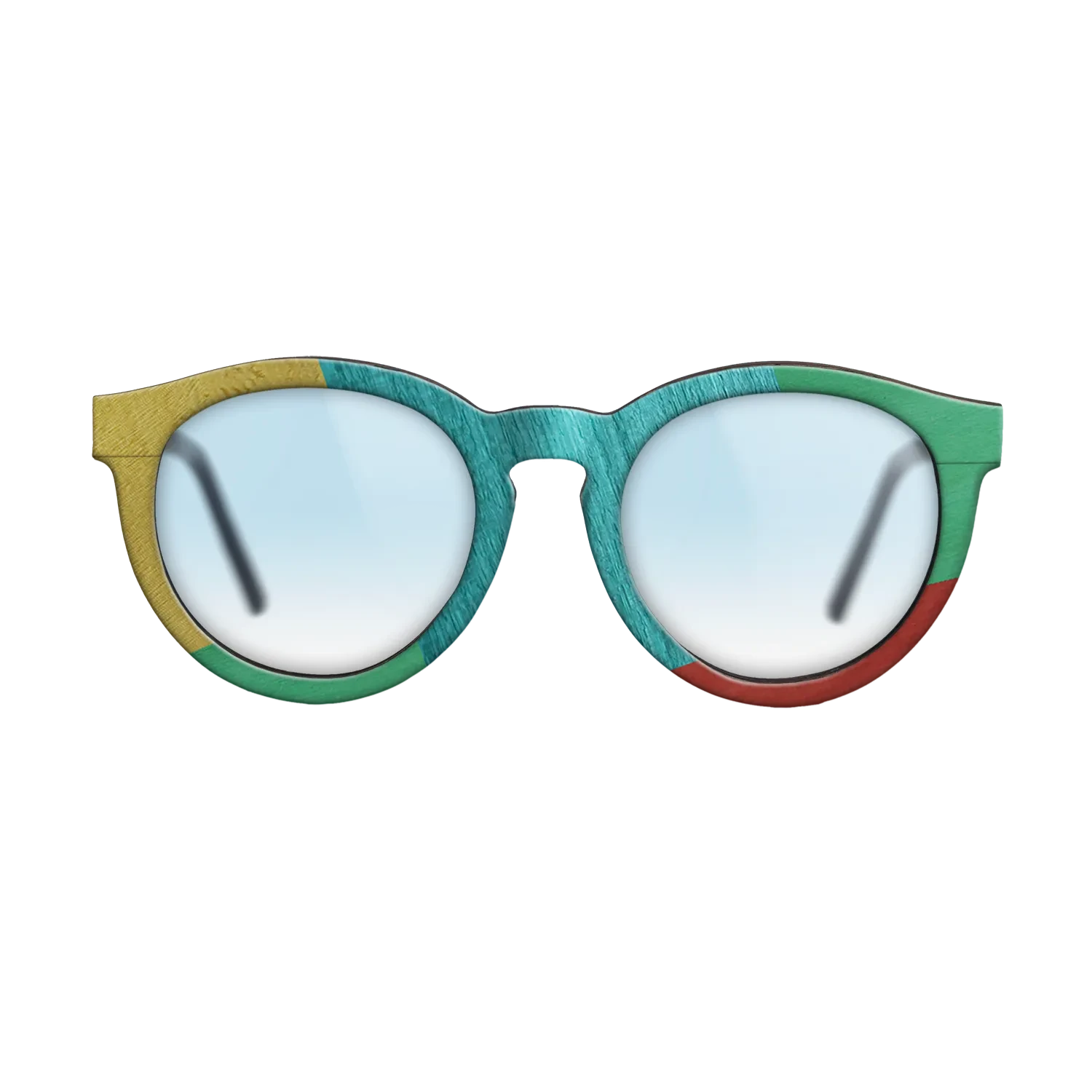 Poplar Dyed: Yellow,Poplar Dyed: Turquoise,Poplar Dyed: Blue Denim,Poplar Dyed: Green: Mosaic - The Rebel - Round - 1195 - SIRIS wood optic