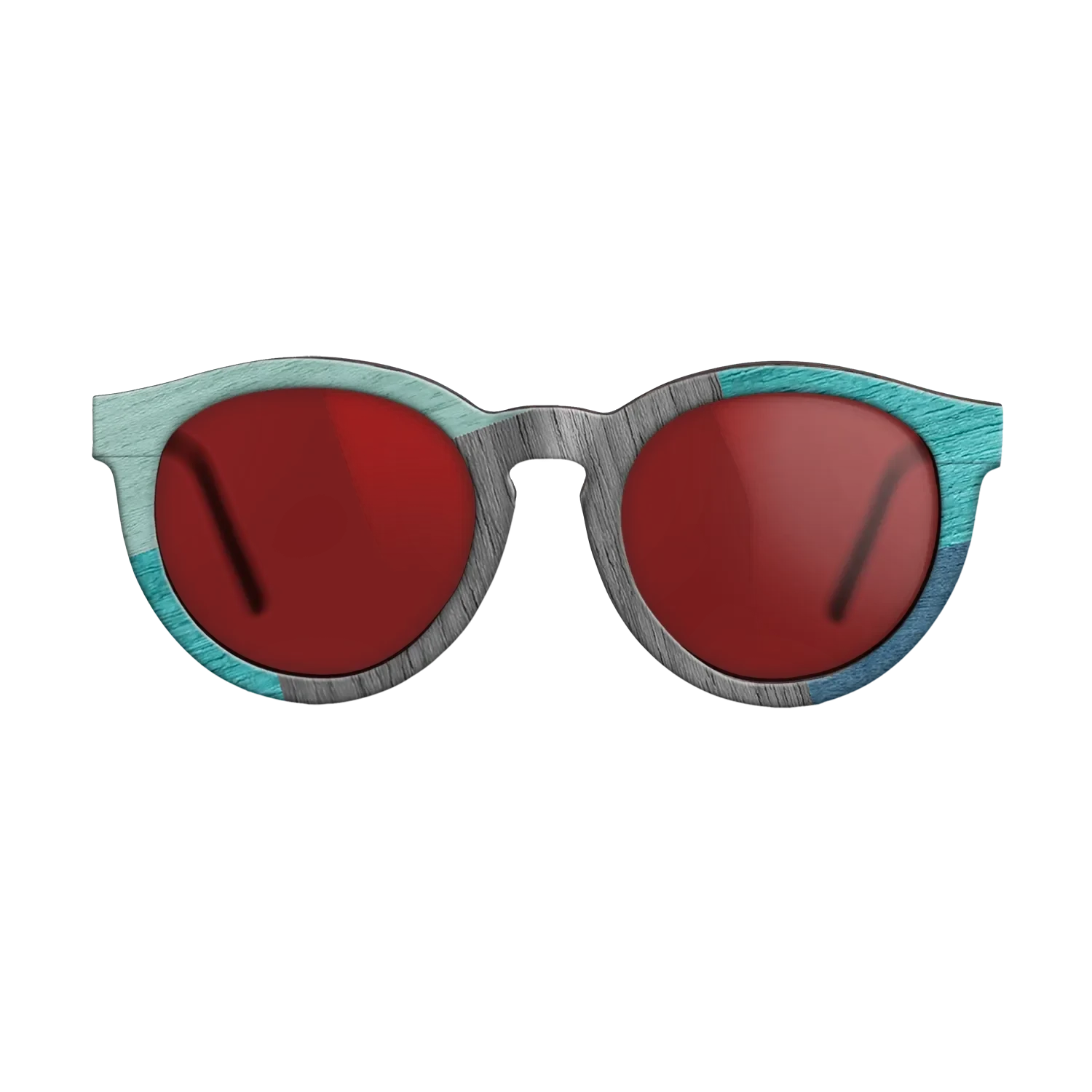 Poplar Dyed: Baby Blue,Poplar Dyed: Turquoise,Grey Oak,Poplar Dyed: Blue Denim: Mosaic - The Rebel - Round - 1777 - SIRIS wood optic