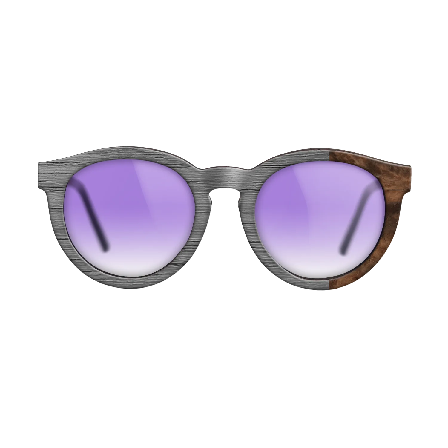 Dyed Poplar: Gray, Walnut Burl: DiCut Noir - The Rebel - Round - SIRIS wood optic