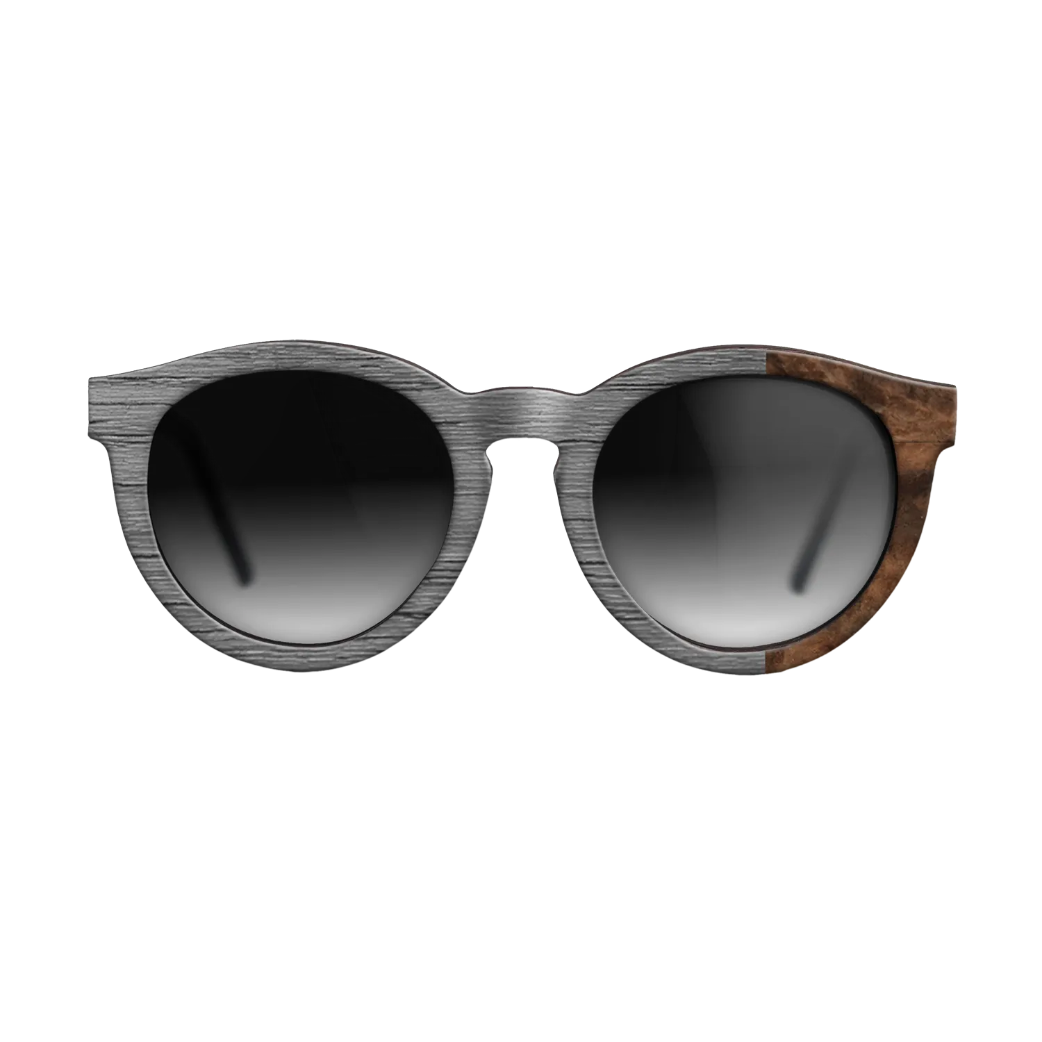 Dyed Poplar: Gray, Walnut Burl: DiCut Noir - The Rebel - Round - SIRIS wood optic