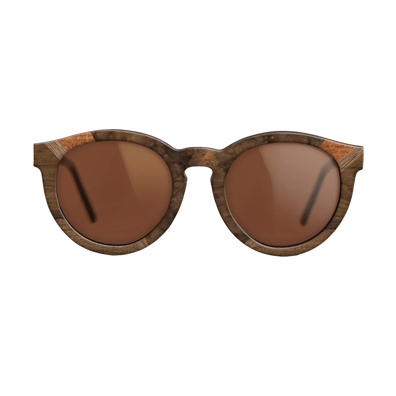 Walnut Burl,Ziricote Light Quartered,Walnut: Straight Grain,Koa: Geometric - The Rebel - Round - 1337 - SIRIS wood optic