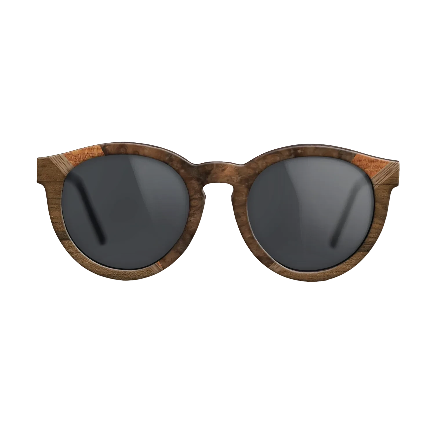 Walnut Burl,Ziricote Light Quartered,Walnut: Straight Grain,Koa: Geometric - The Rebel - Round - 1337 - SIRIS wood optic