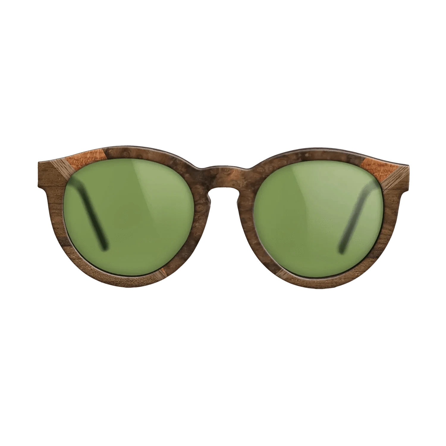 Walnut Burl,Ziricote Light Quartered,Walnut: Straight Grain,Koa: Geometric - The Rebel - Round - 1337 - SIRIS wood optic