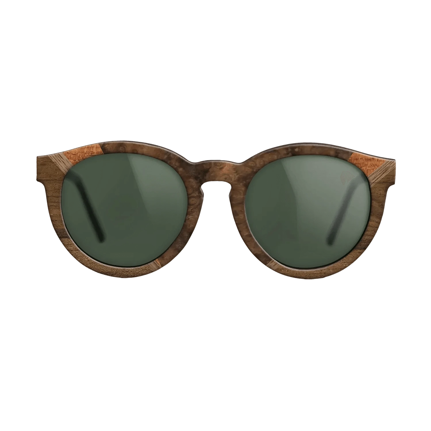 Walnut Burl,Ziricote Light Quartered,Walnut: Straight Grain,Koa: Geometric - The Rebel - Round - 1337 - SIRIS wood optic