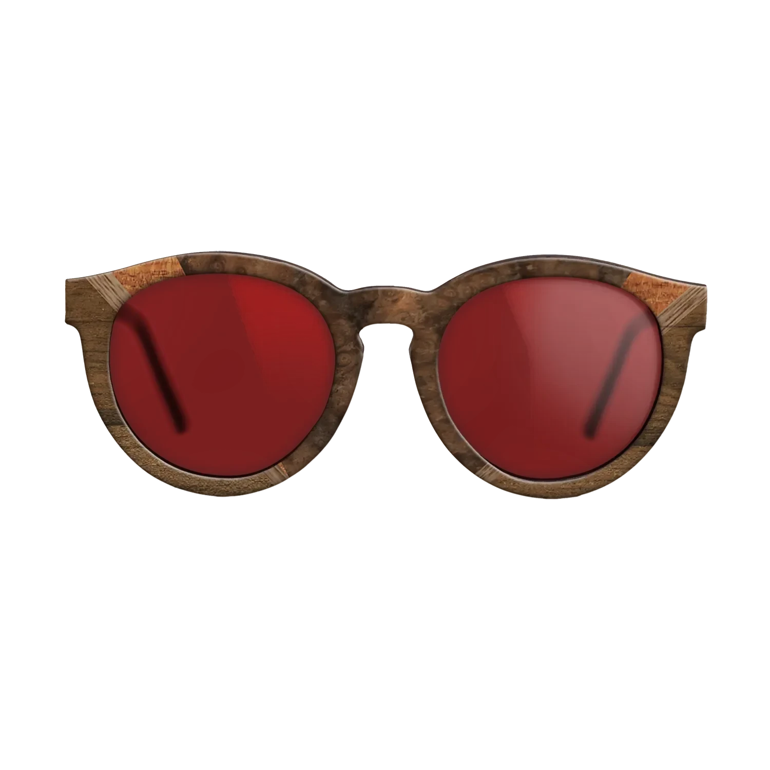Walnut Burl,Ziricote Light Quartered,Walnut: Straight Grain,Koa: Geometric - The Rebel - Round - 1337 - SIRIS wood optic