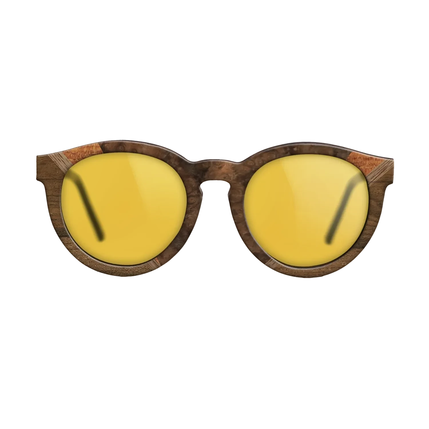 Walnut Burl,Ziricote Light Quartered,Walnut: Straight Grain,Koa: Geometric - The Rebel - Round - 1337 - SIRIS wood optic