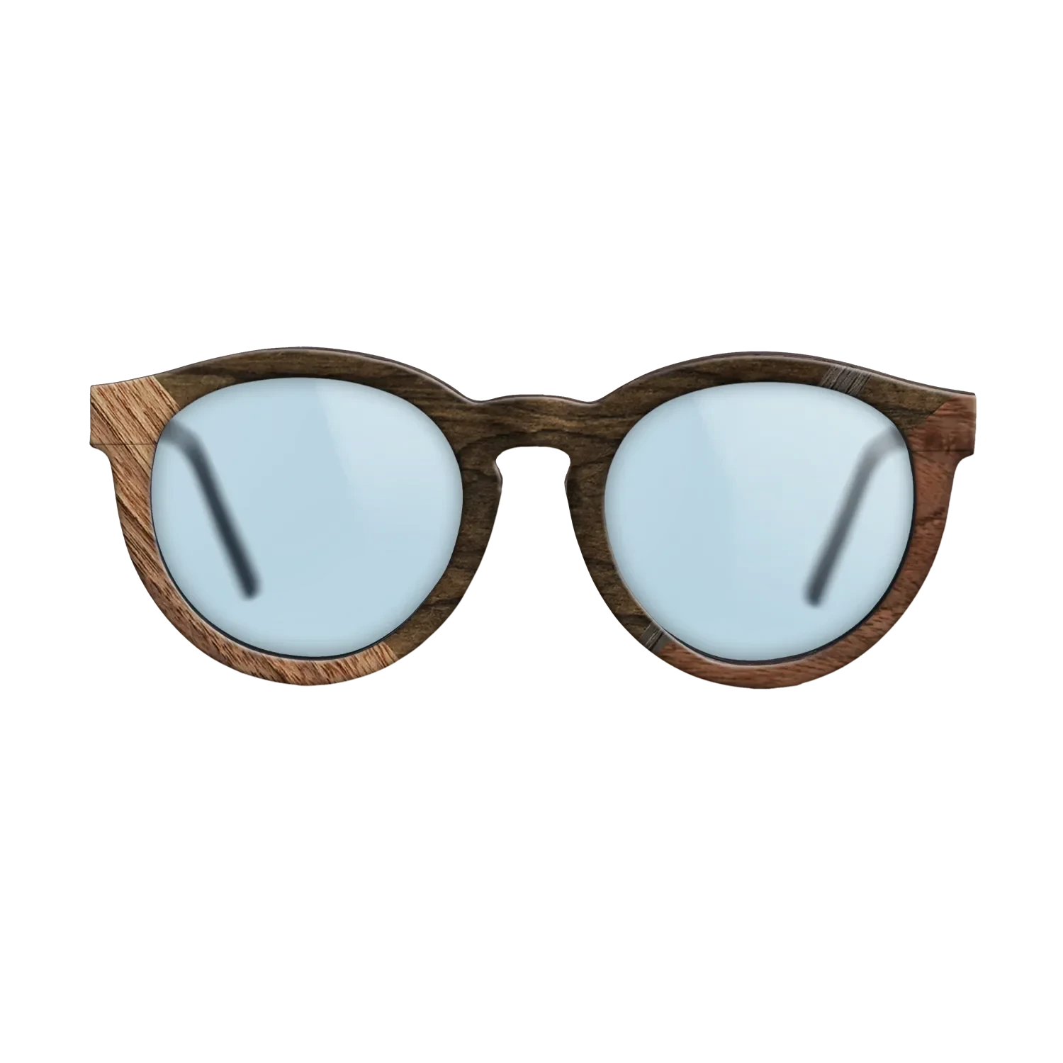Ziricote Dark Quartered,Walnut: Straight Grain,Walnut Claro Light,Fumed Oak: Geometric - The Rebel - Round - 1168 - SIRIS wood optic