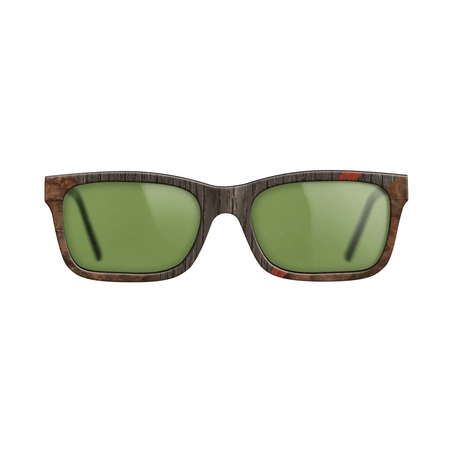 Walnut: Straight Grain,Fumed Oak,Poplar Dyed: Red,Walnut Burl: Geometric - The Sage - Rectangle - 2051 - SIRIS wood optic