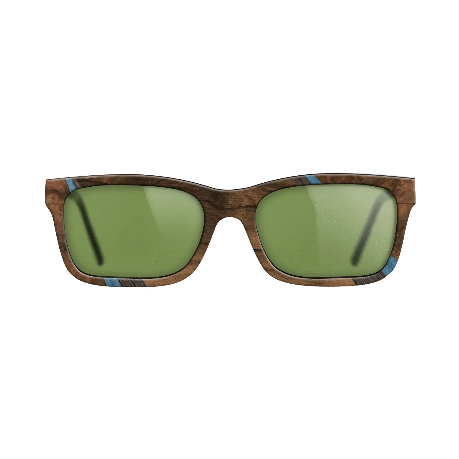 Walnut Burl,Santos Rosewood Dark,Poplar Dyed: Blue Denim,Fumed Oak,Walnut: Straight Grain: Fractal - The Sage - Rectangle - 1462 - SIRIS wood optic